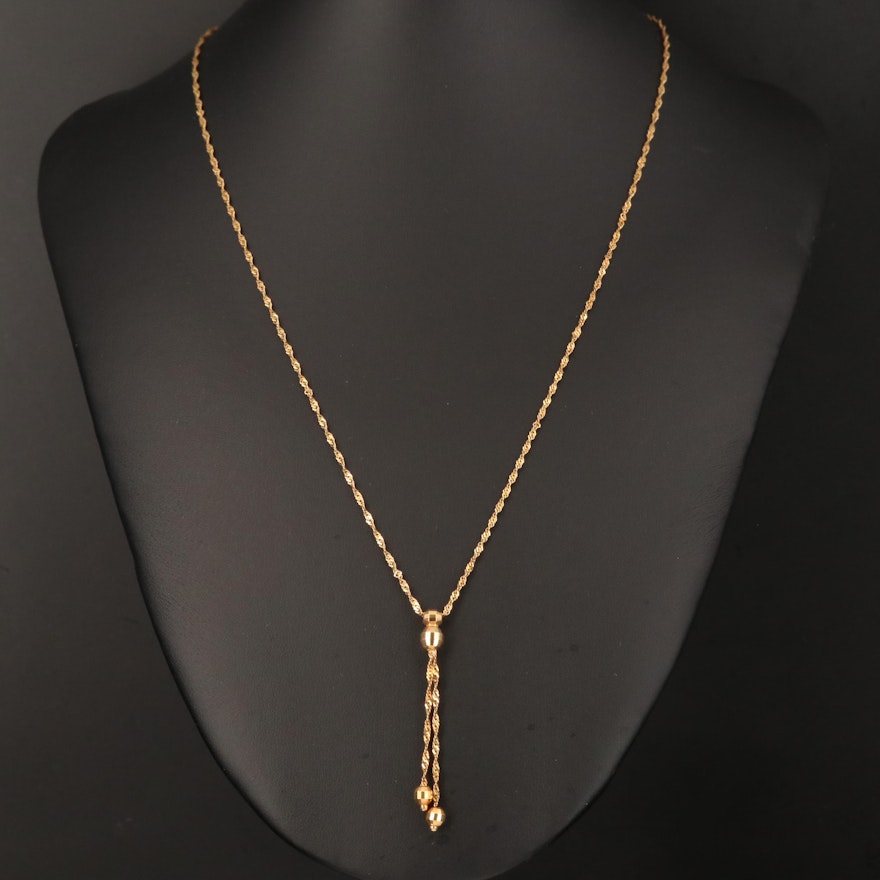 14K Singapore Link Negligee Necklace