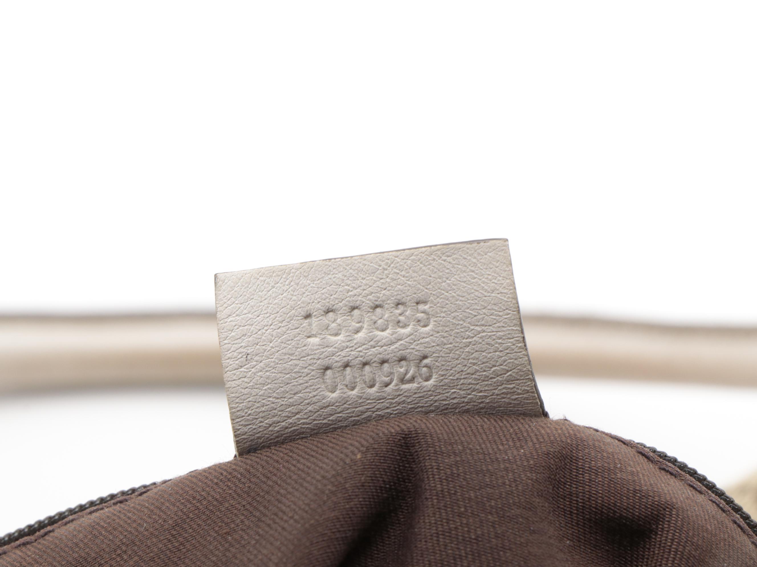 Gucci Abbey D-Ring Tote Bag in GG Canvas and Off-White Leather