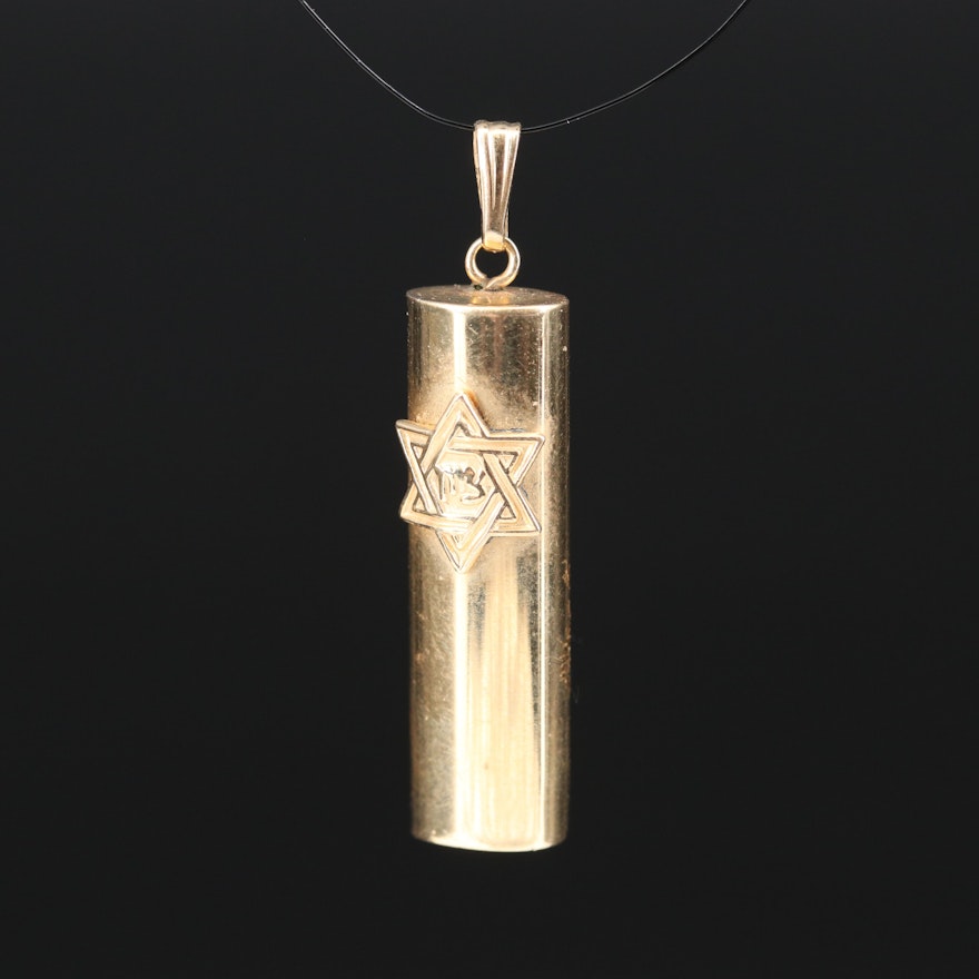 14K Mezuzah Pendant