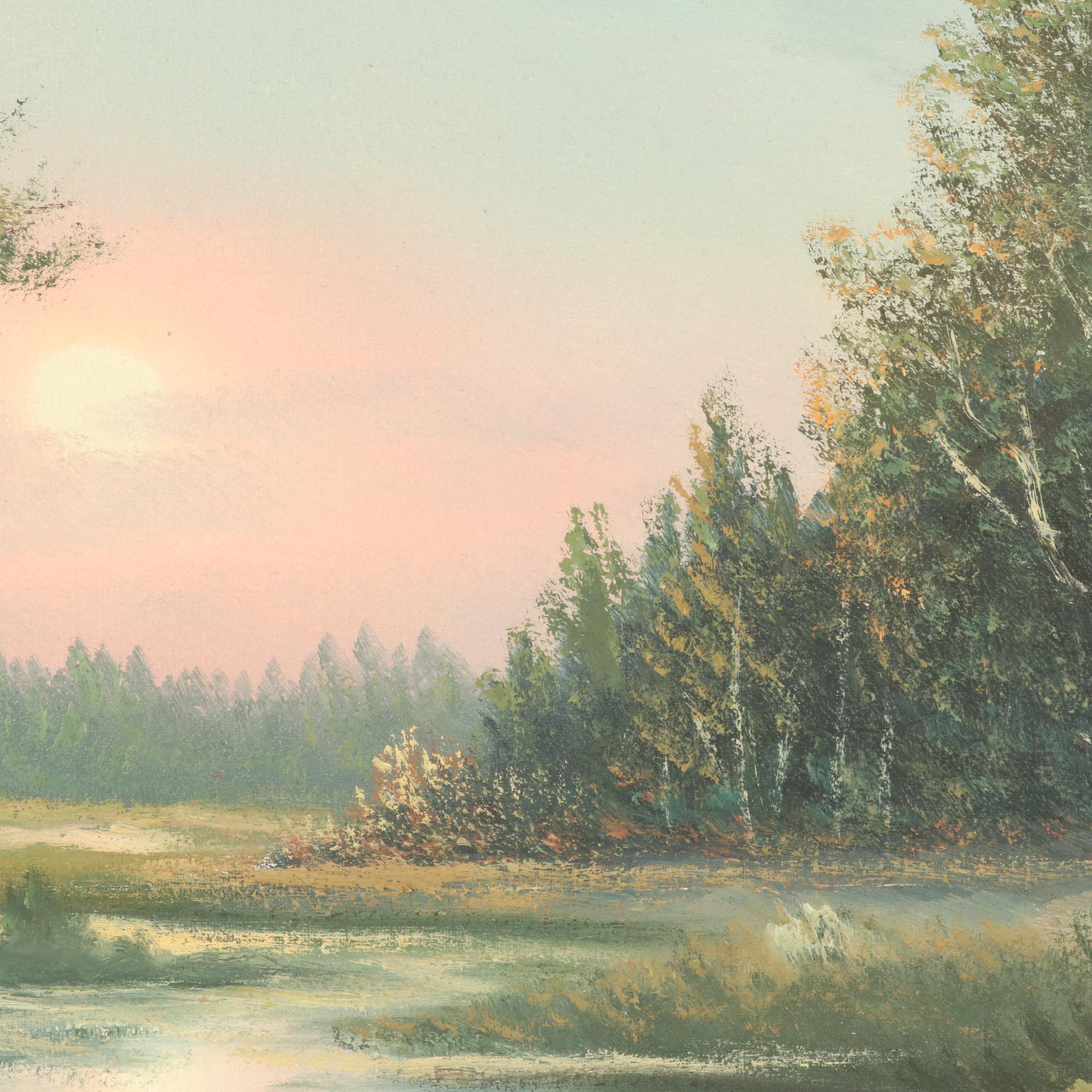Sunset Landscape Oil Painting