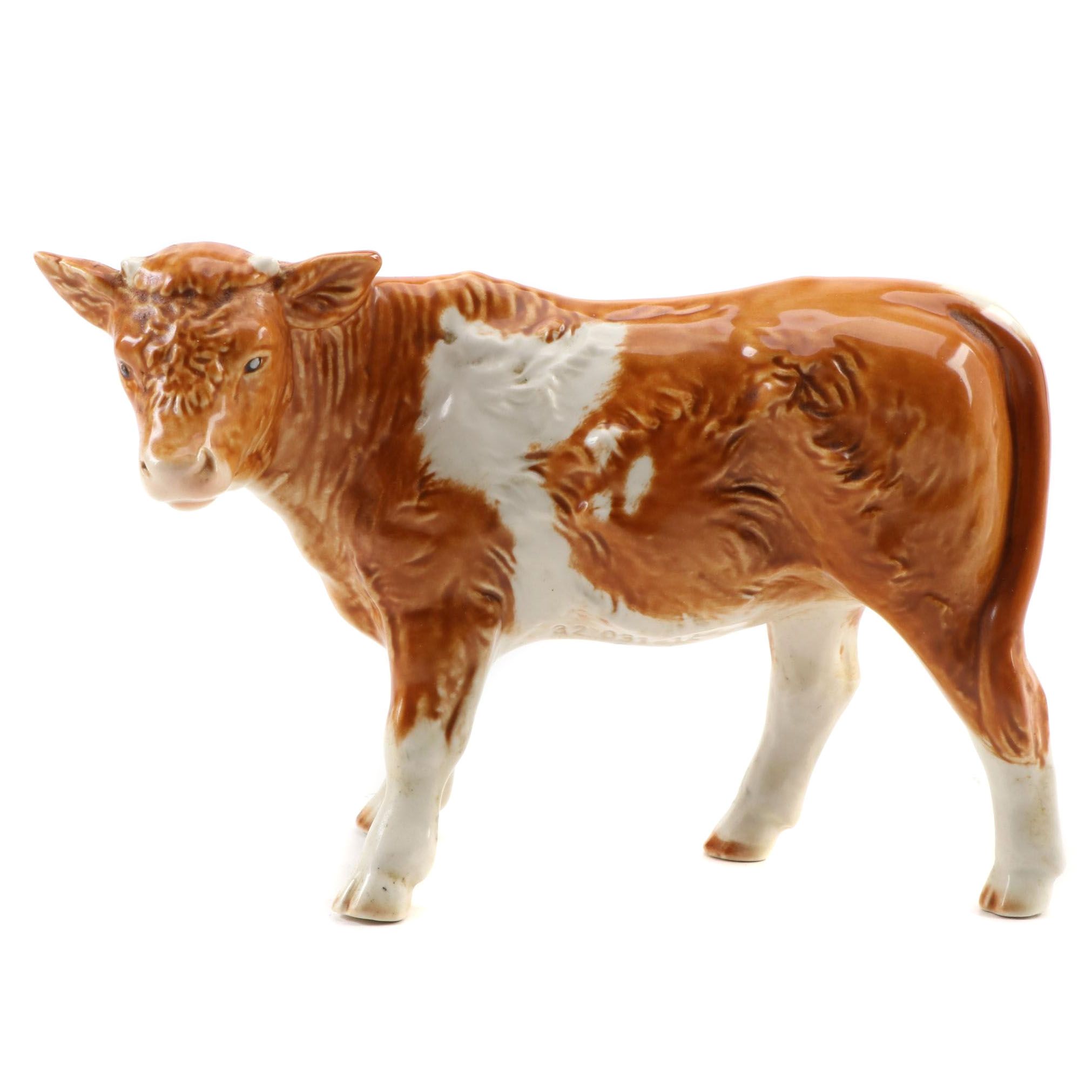Goebel Porcelain "Brown & White Cow" Figurine, Late 20th Century