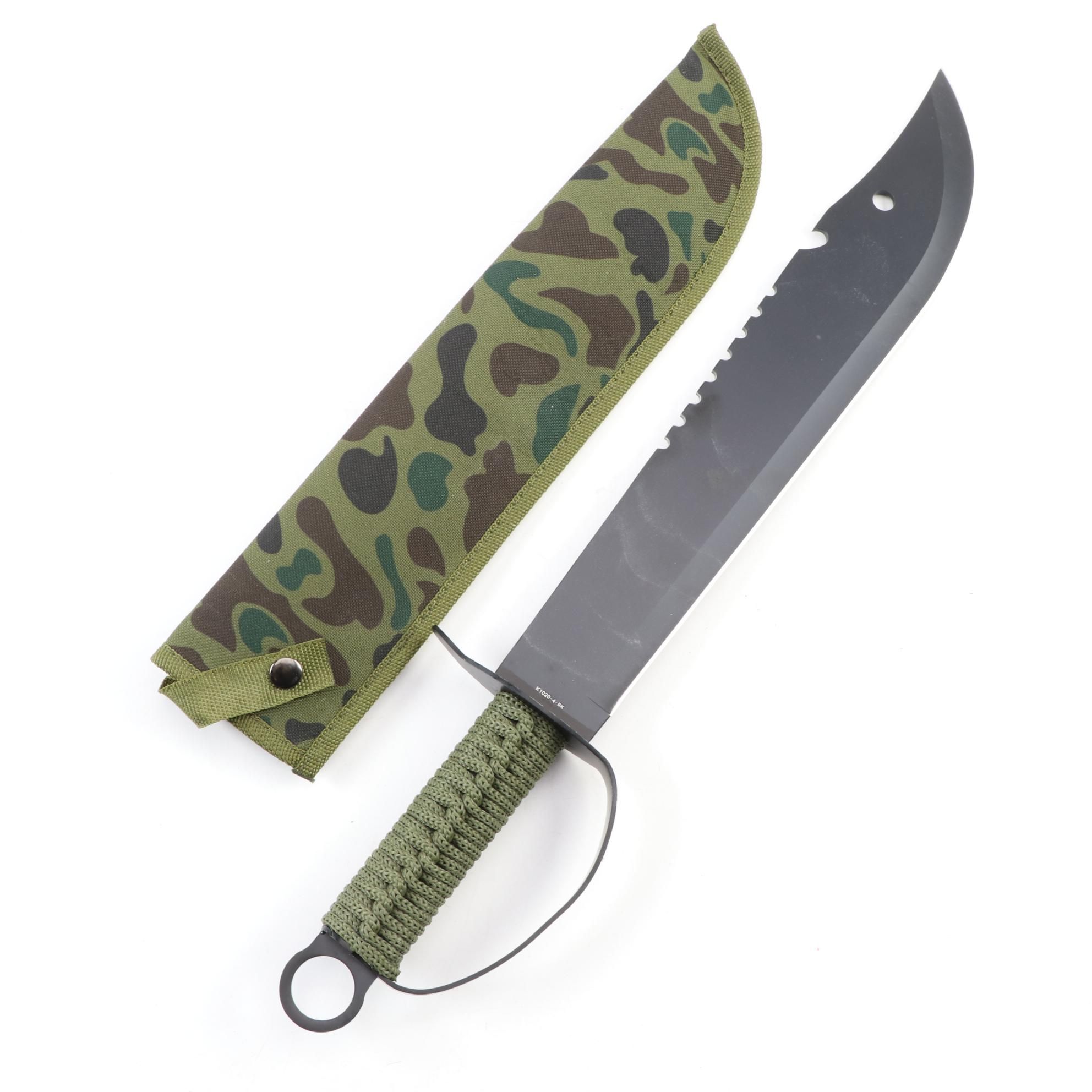Hero's Edge Machete Knife in Nylon Camo Sheath