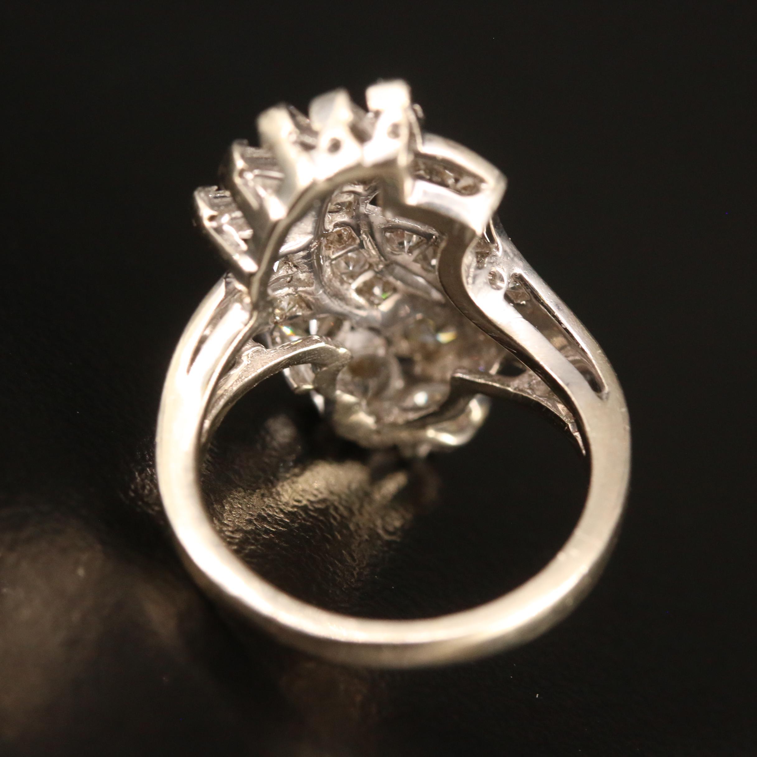 1940s Retro 14K 1.36 CTW Diamond Ring with Palladium Accent