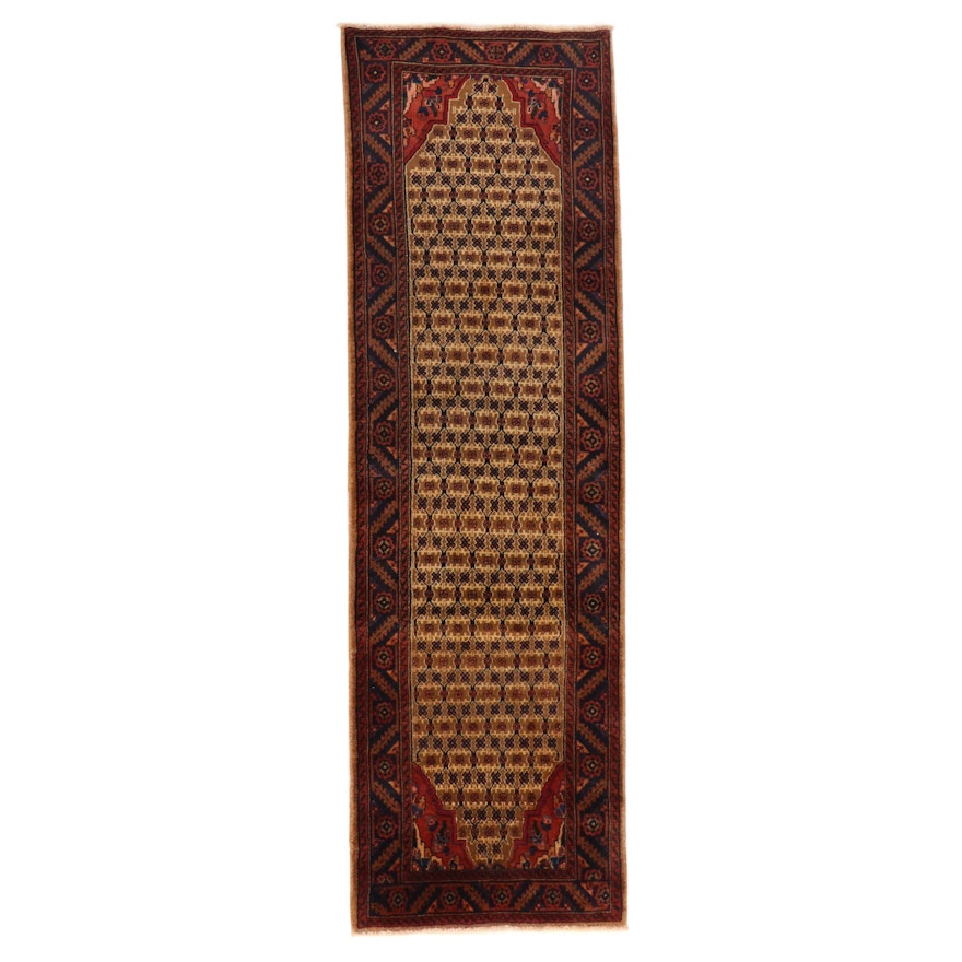 3'1 x 10' Hand-Knotted Persian Kurdish Kolyai Carpet Runner, 1970s