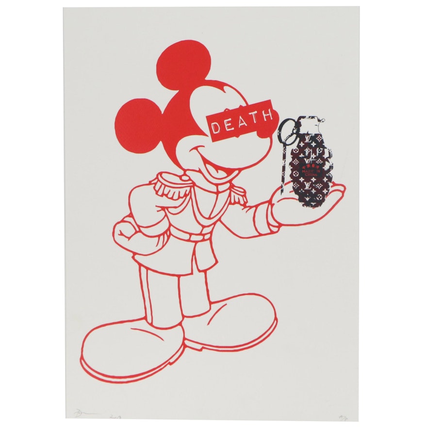 Death NYC Pop Art Offset Lithograph of Mickey with Grenade, 2019