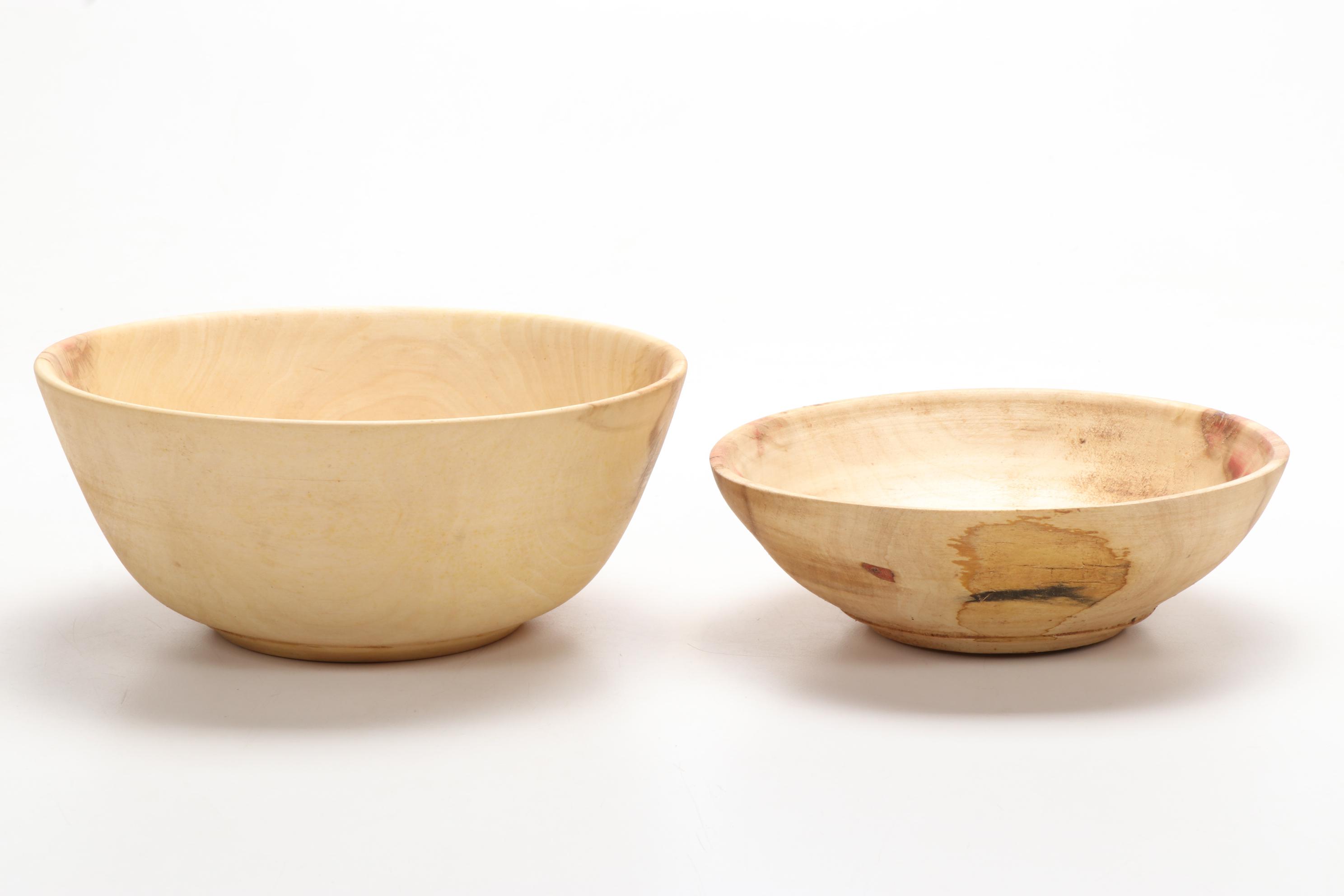 Jim Eliopulos Turned Live Edge Box Elder Wood Freeform Bowls