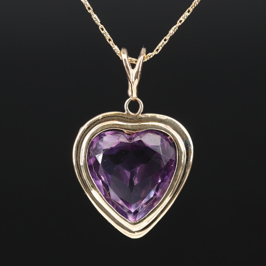 14K Amethyst Heart Necklace