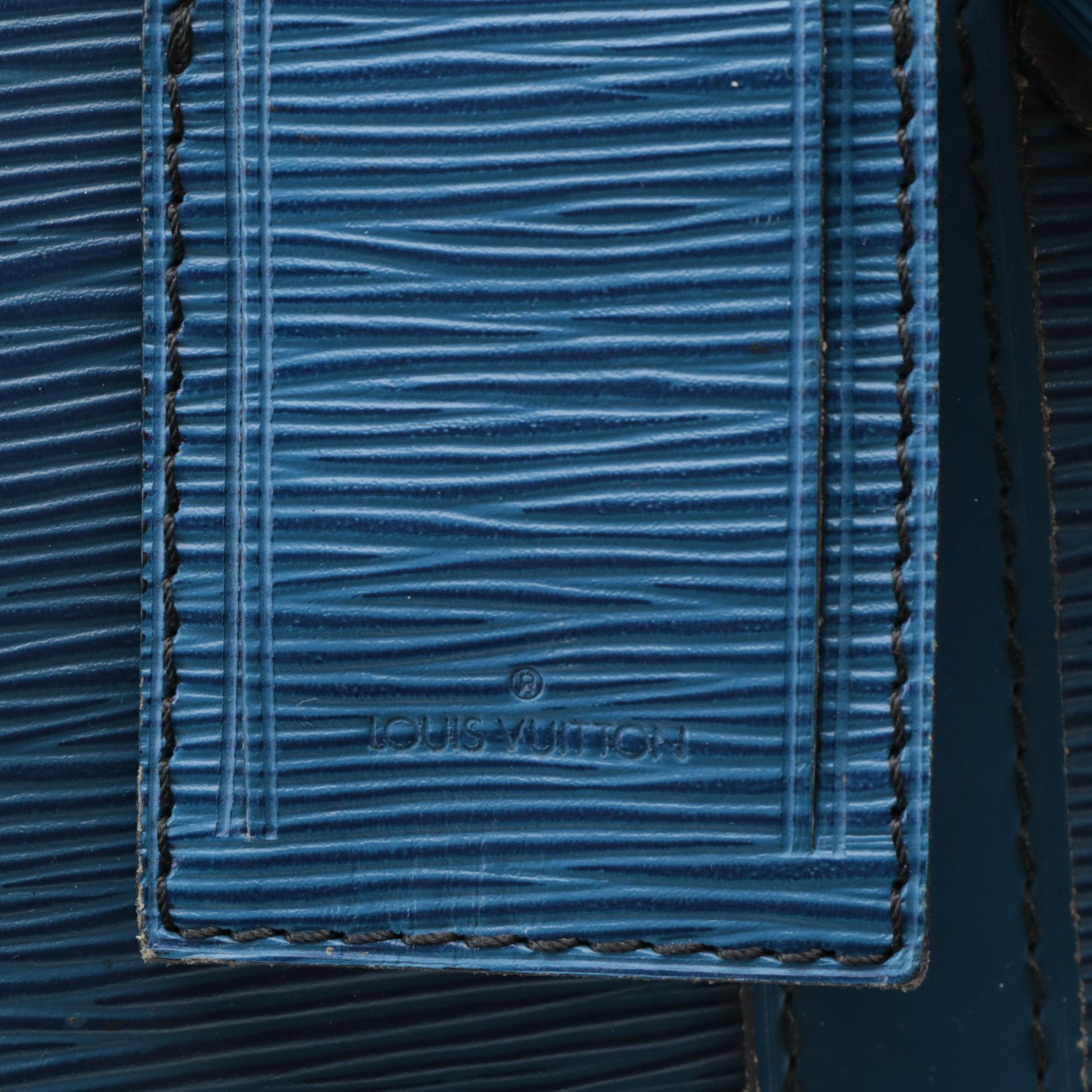 Modified Louis Vuitton Keepall 55 in Toledo Blue Epi Leather and Smooth Leather