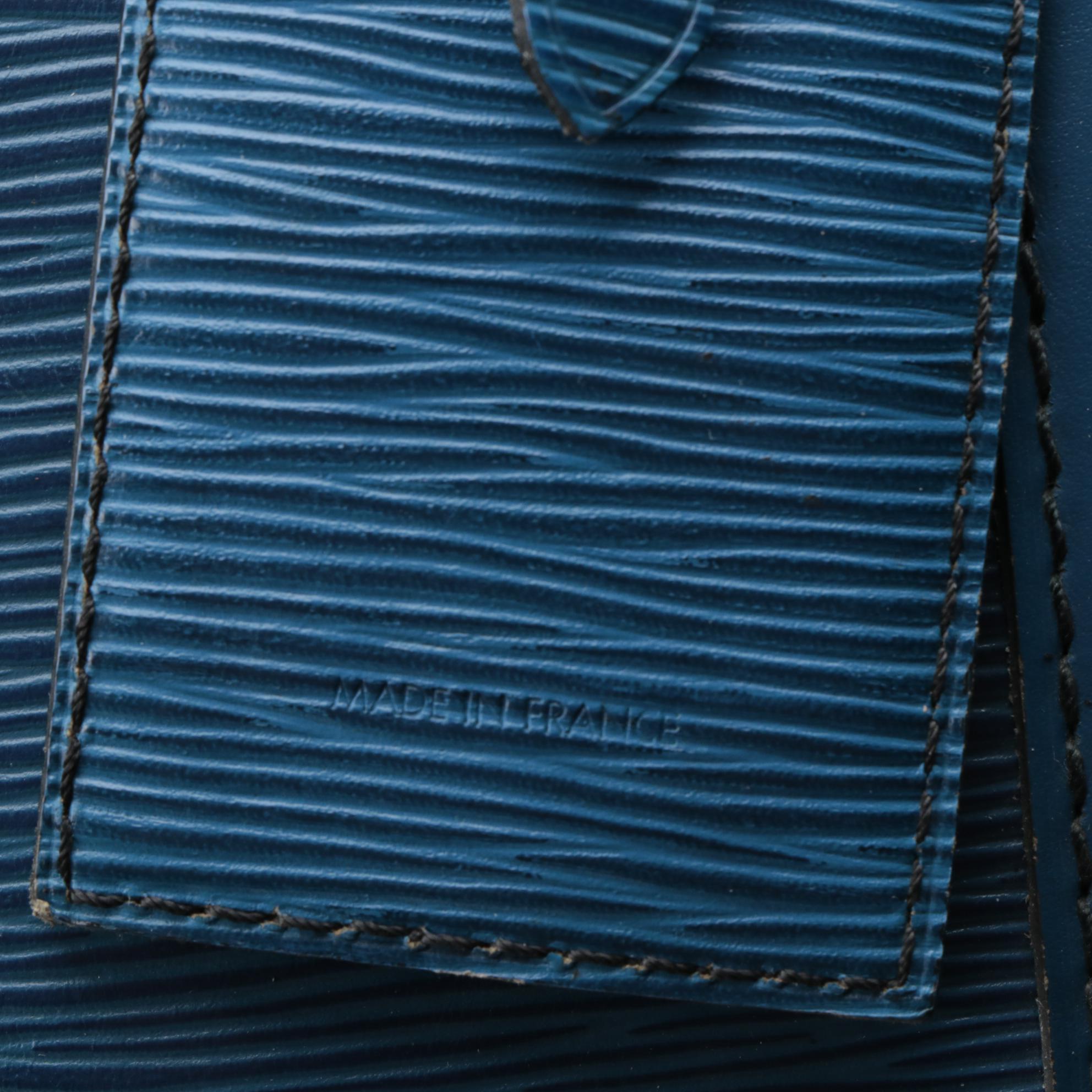 Modified Louis Vuitton Keepall 55 in Toledo Blue Epi Leather and Smooth Leather