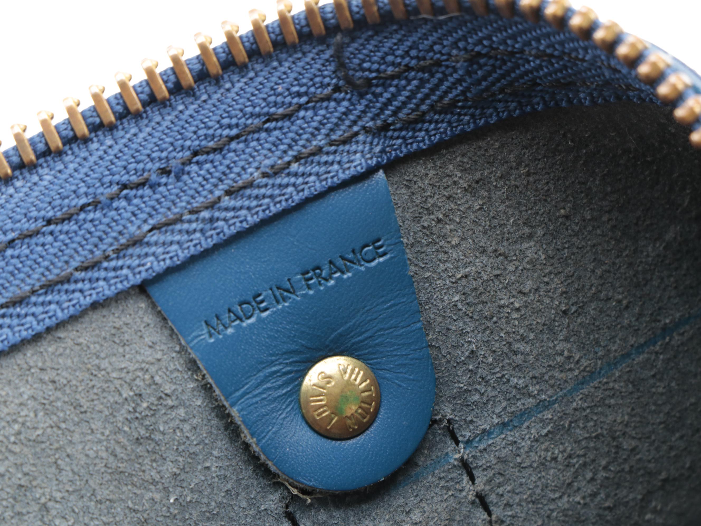 Modified Louis Vuitton Keepall 55 in Toledo Blue Epi Leather and Smooth Leather