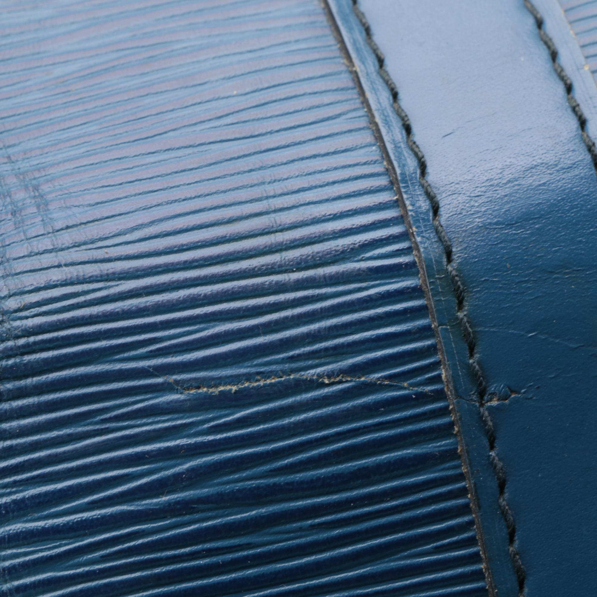 Modified Louis Vuitton Keepall 55 in Toledo Blue Epi Leather and Smooth Leather