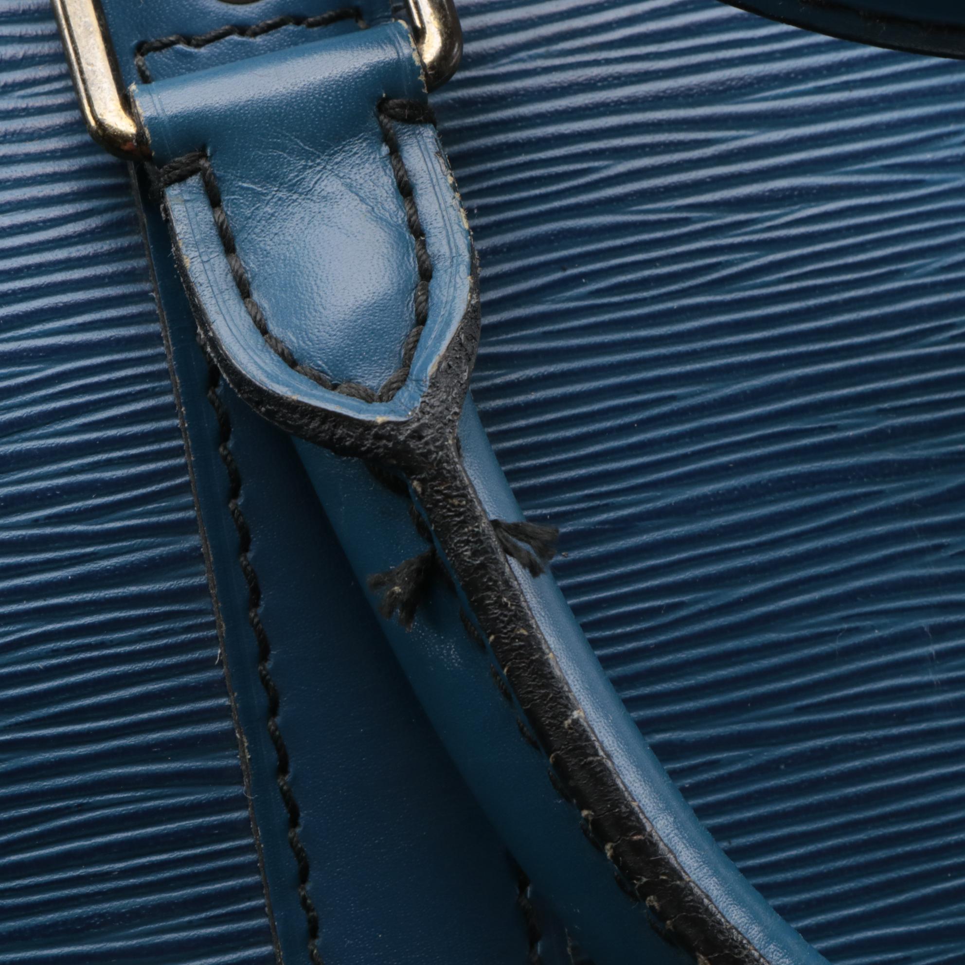 Modified Louis Vuitton Keepall 55 in Toledo Blue Epi Leather and Smooth Leather