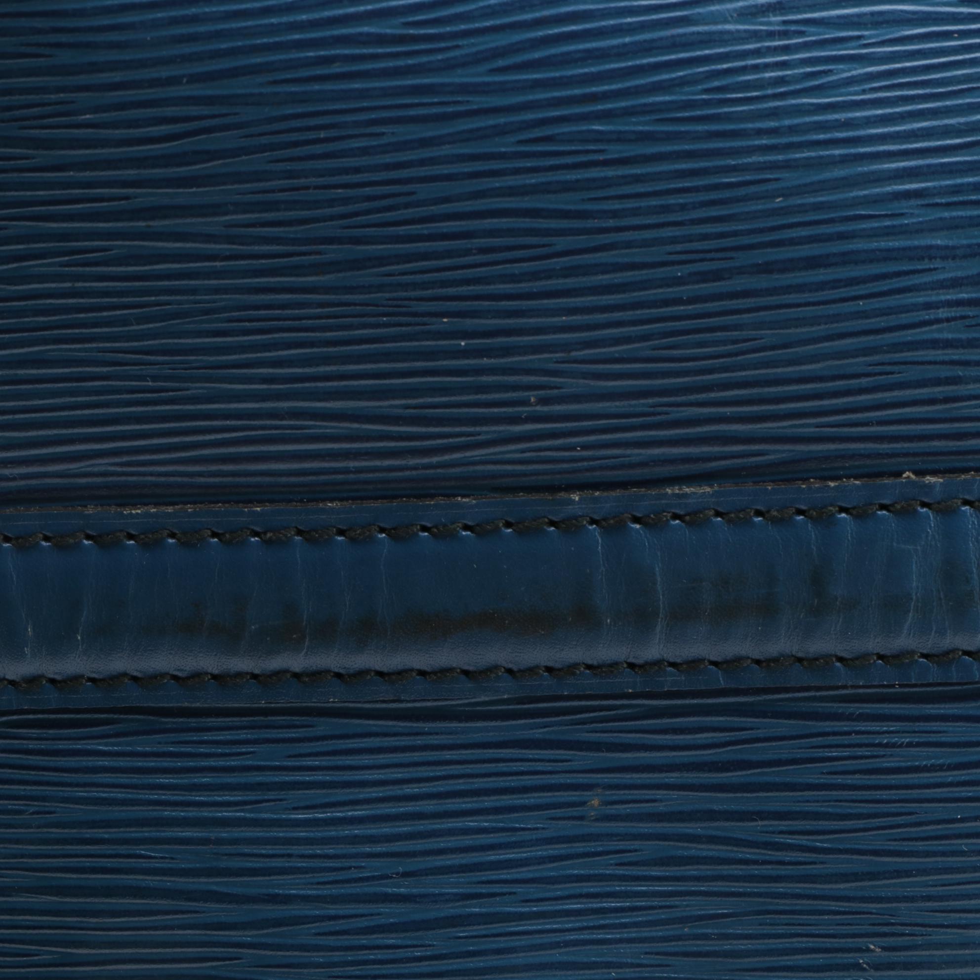 Modified Louis Vuitton Keepall 55 in Toledo Blue Epi Leather and Smooth Leather