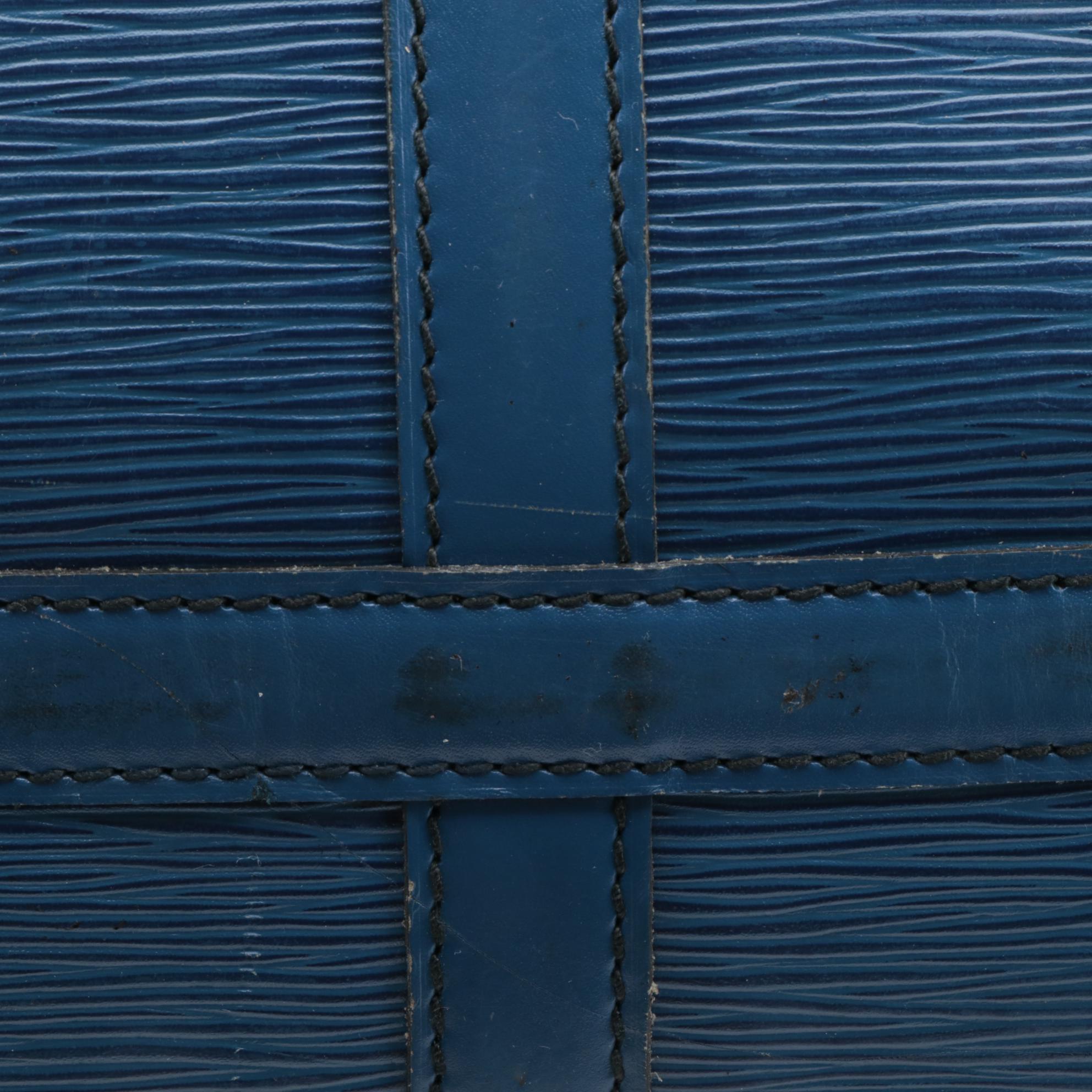 Modified Louis Vuitton Keepall 55 in Toledo Blue Epi Leather and Smooth Leather