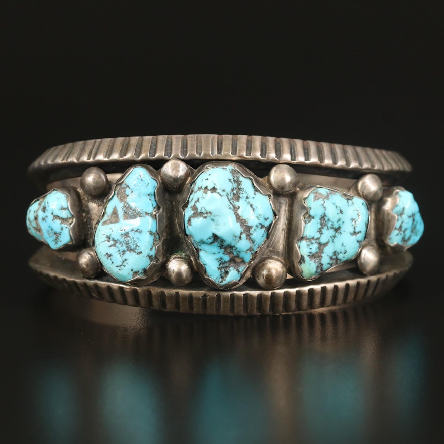 Southwestern Sterling Turquoise Cuff