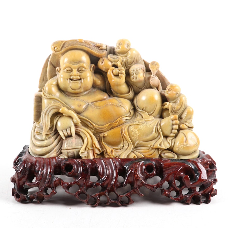 Chinese Carved Soapstone Budai