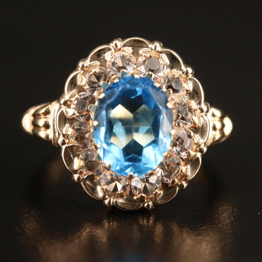 10K Glass Halo Ring