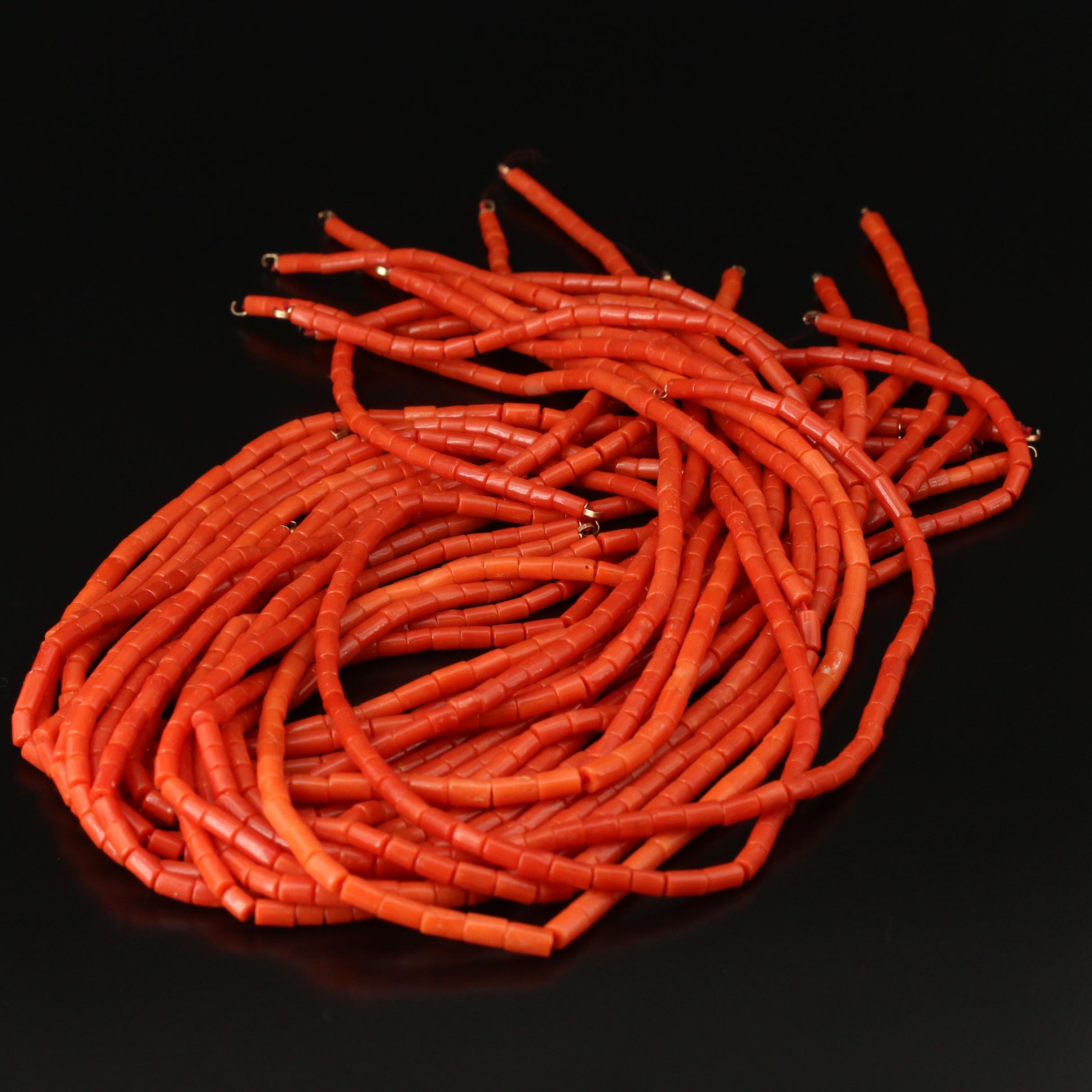 Coral Tube Bead Hanks