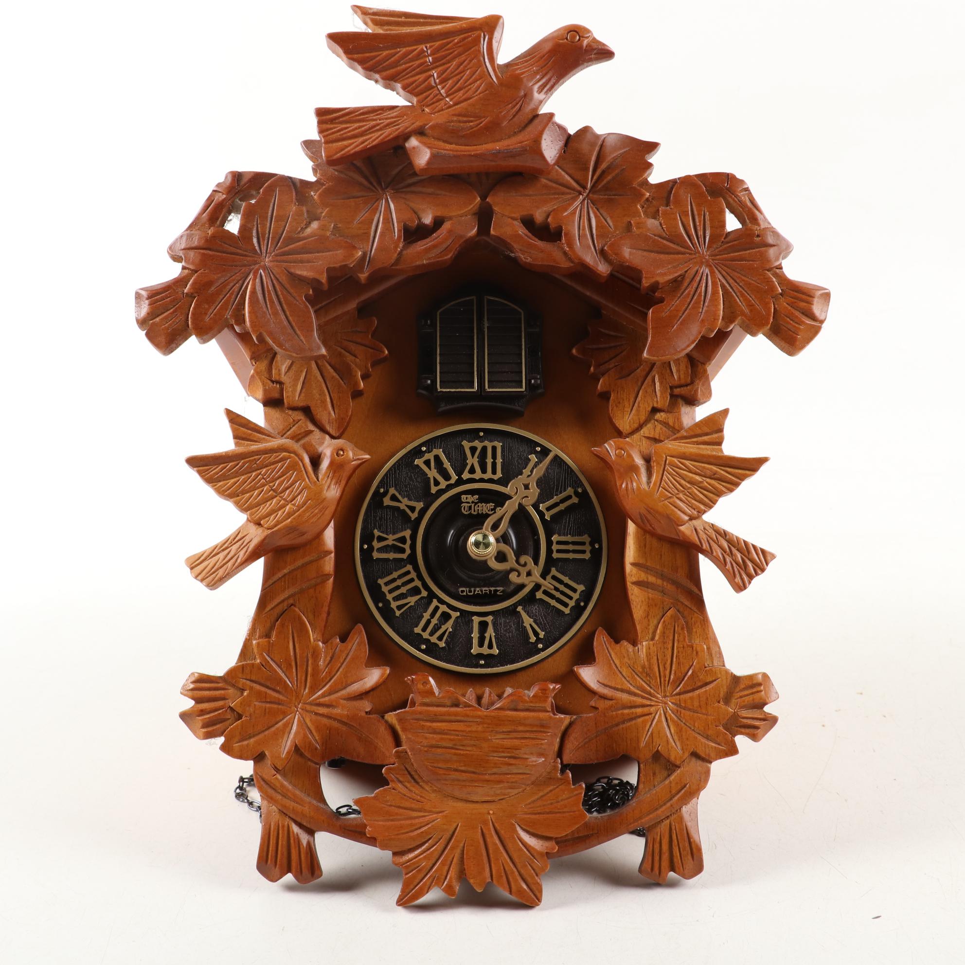 The Time Co. Quartz Faux Wood Cuckoo Clock