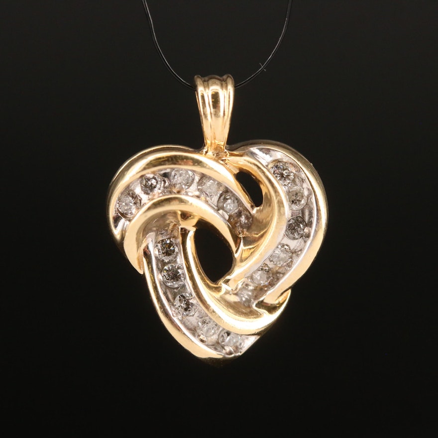 10K Diamond Knot Pendant