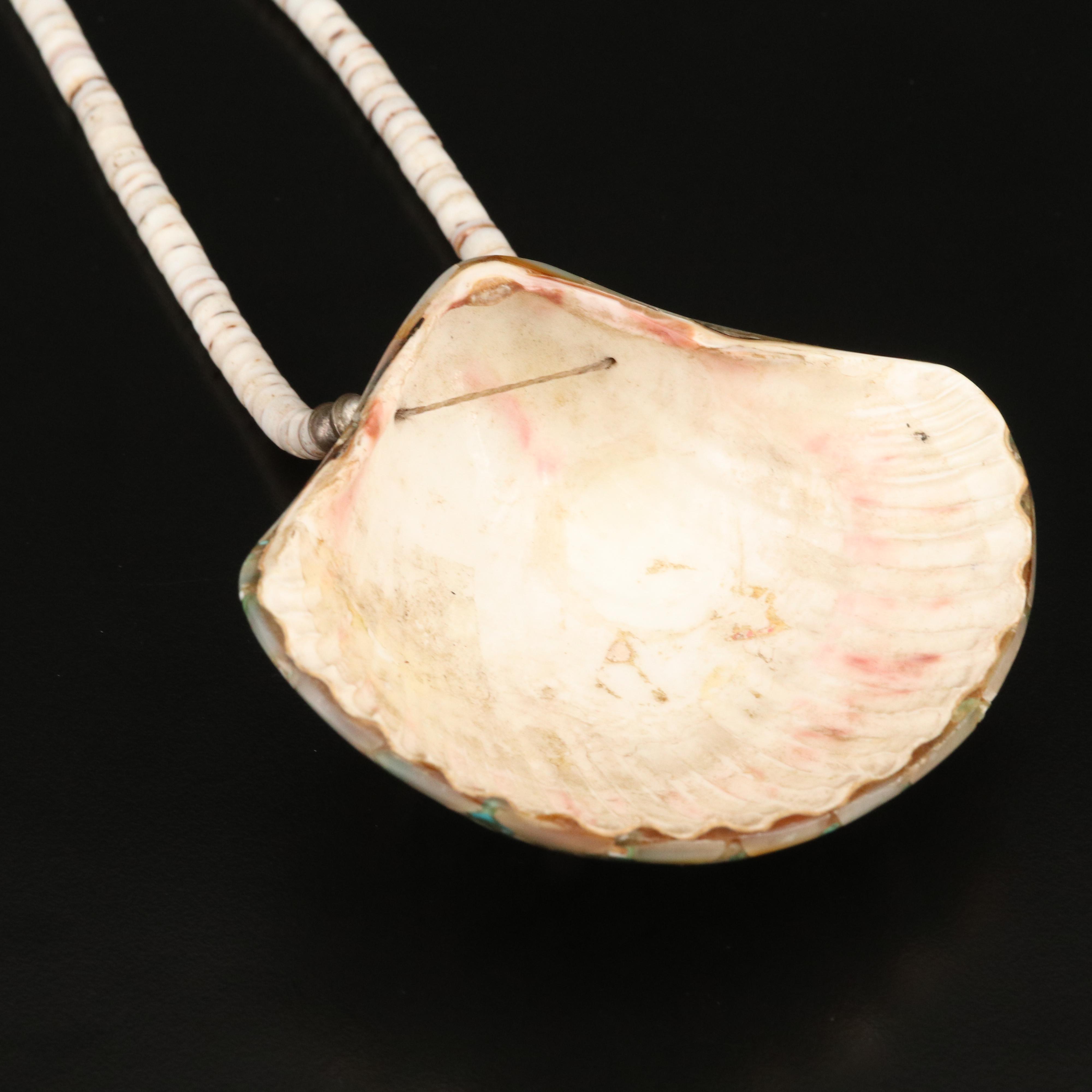 Santo Domingo Pueblo Shell with Mother of Pearl Inlay Heishi Necklace