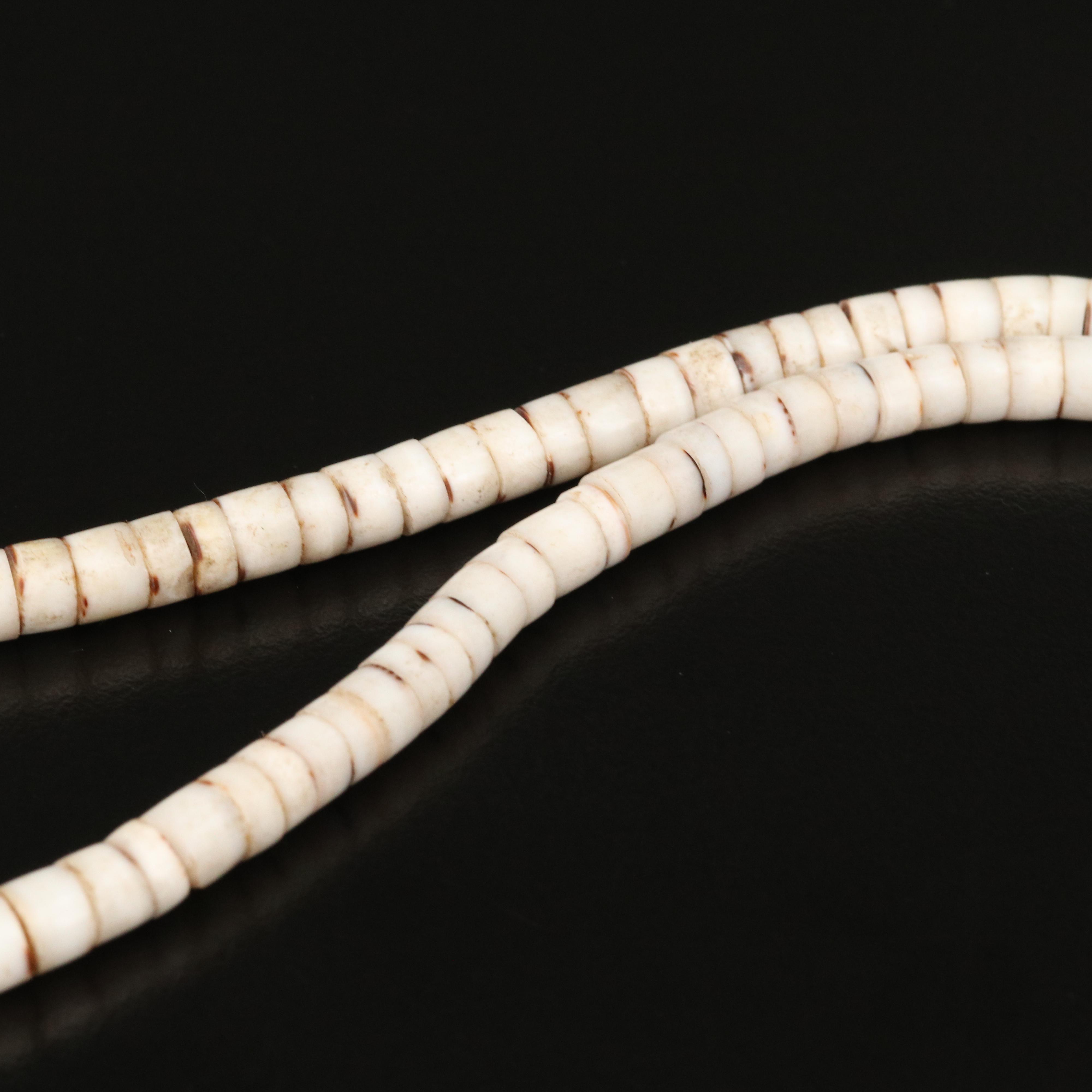 Santo Domingo Pueblo Shell with Mother of Pearl Inlay Heishi Necklace