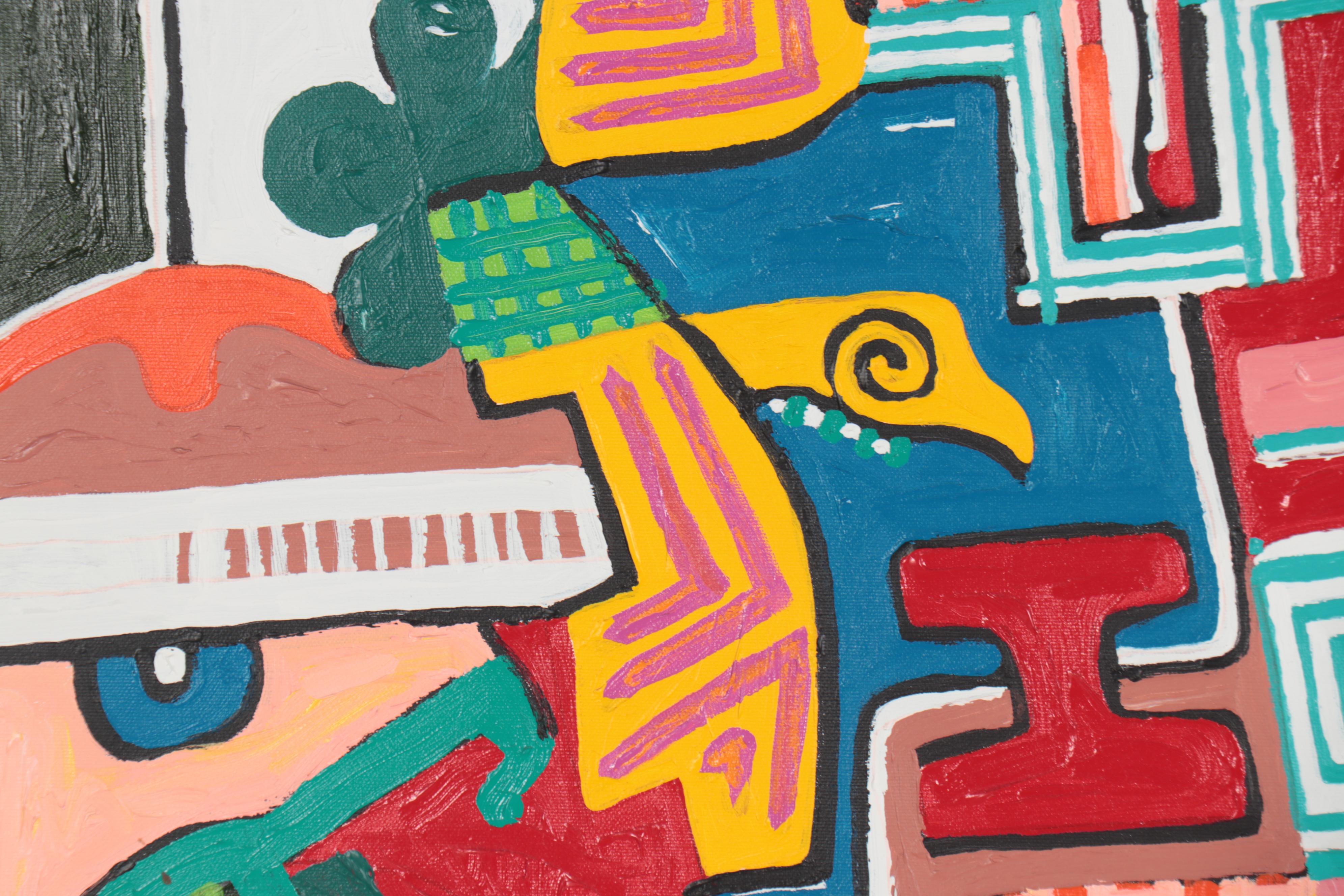 Phyllis Trager Hyman Acrylic Painting "No, It's Not Easy," 2005