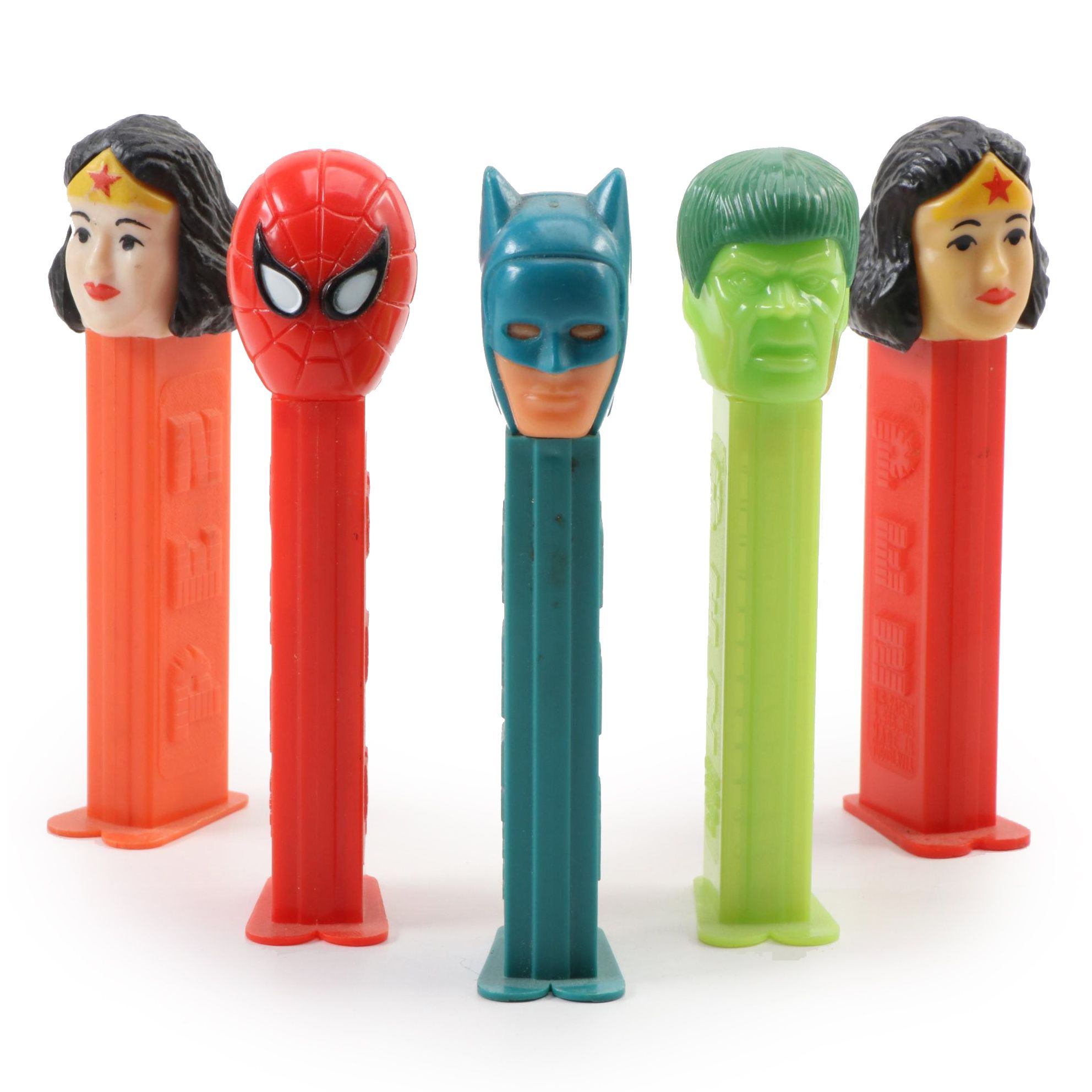 PEZ "Wonder Woman", "Spider-Man", "Batman" and "Hulk" Candy Dispensers