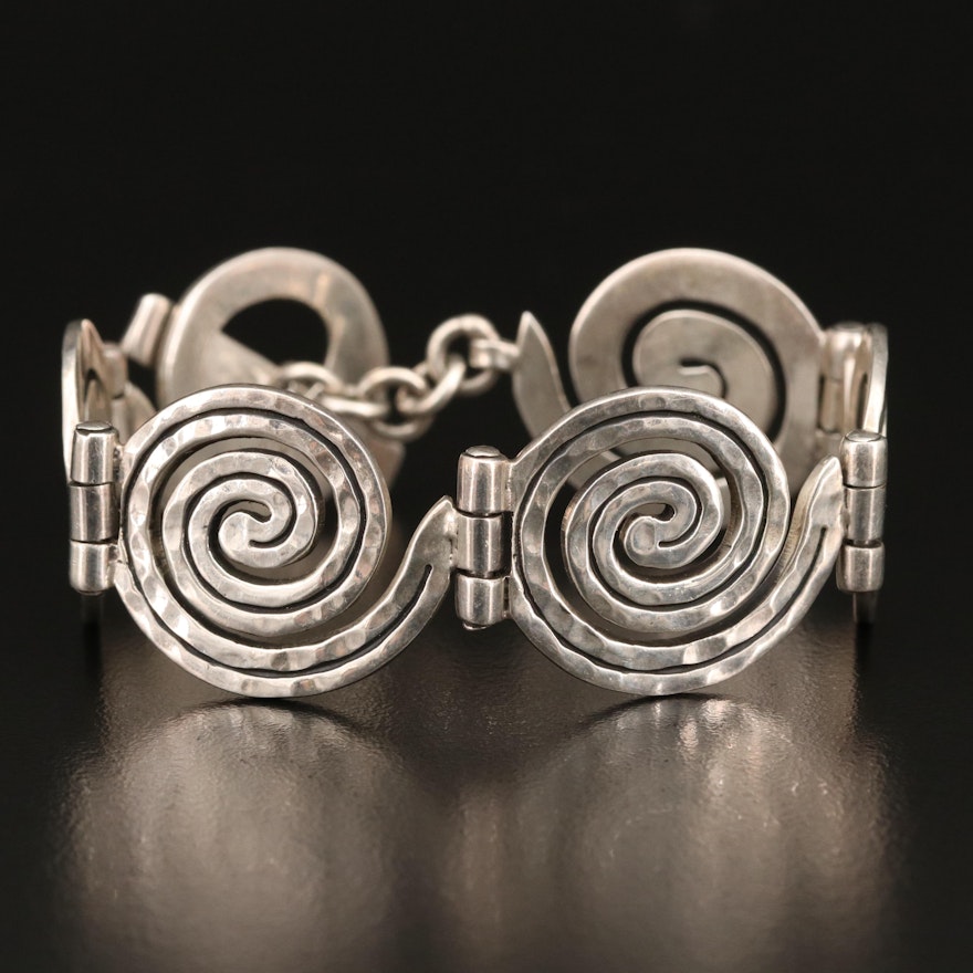 Mexican Sterling Silver Spiral Bracelet