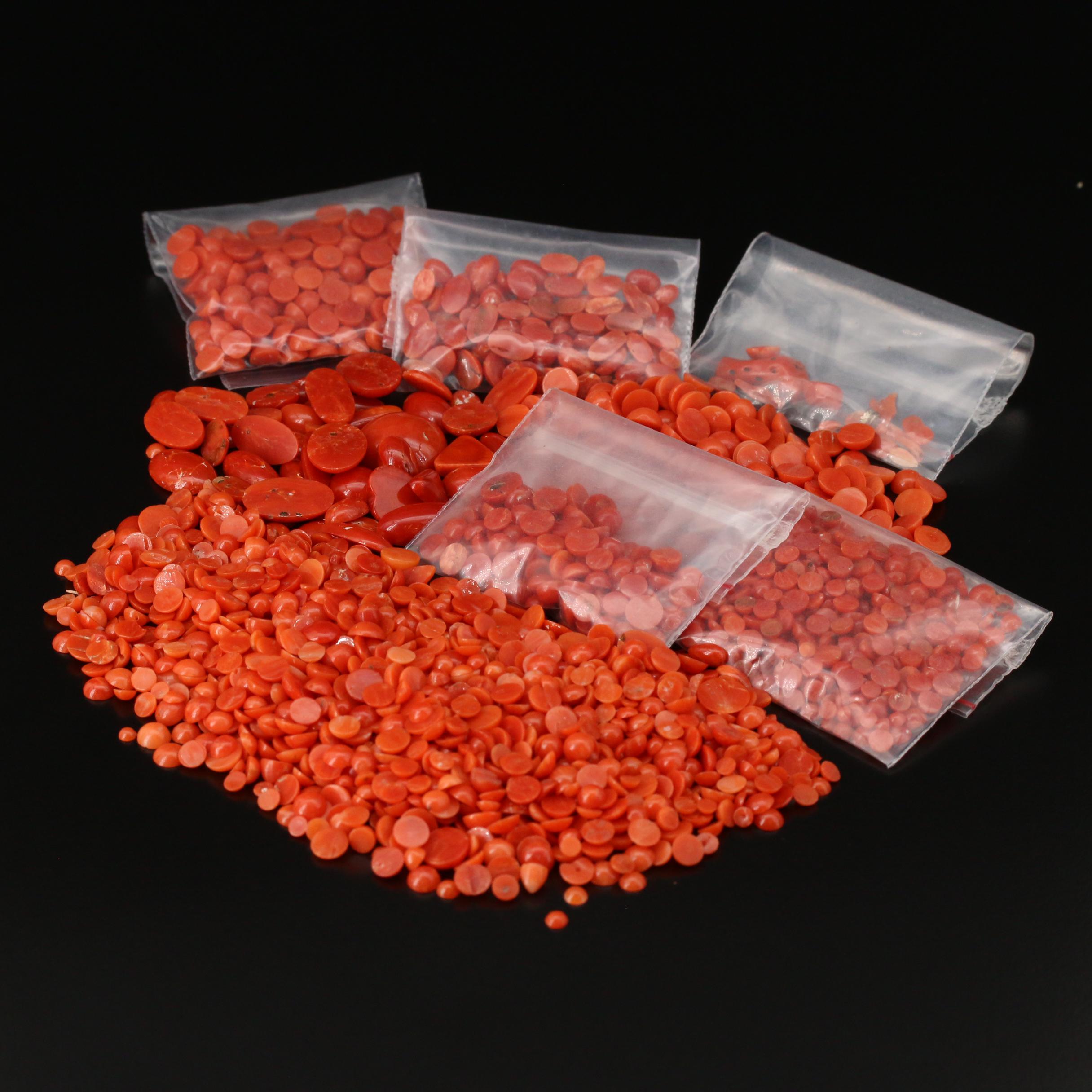 Loose Mixed Coral Cabochons