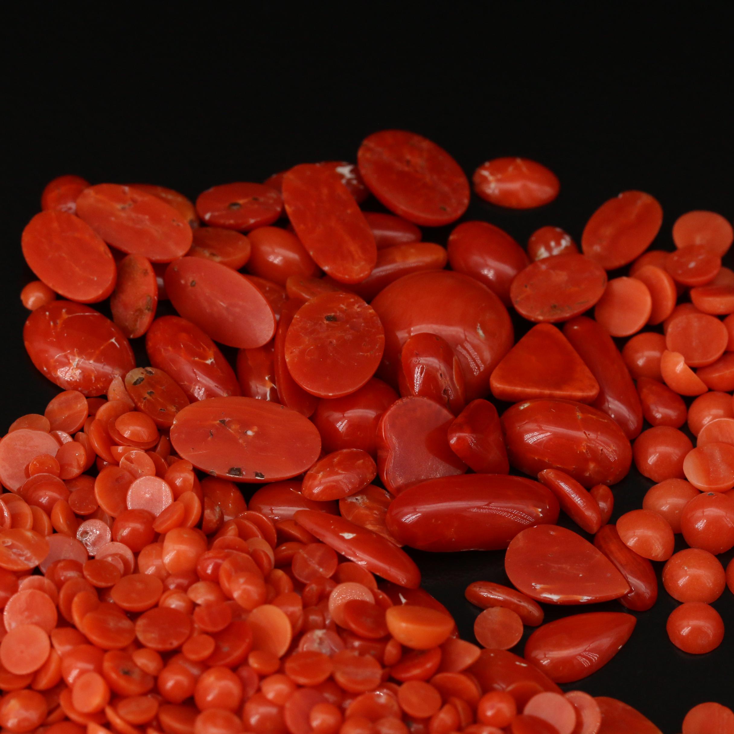 Loose Mixed Coral Cabochons
