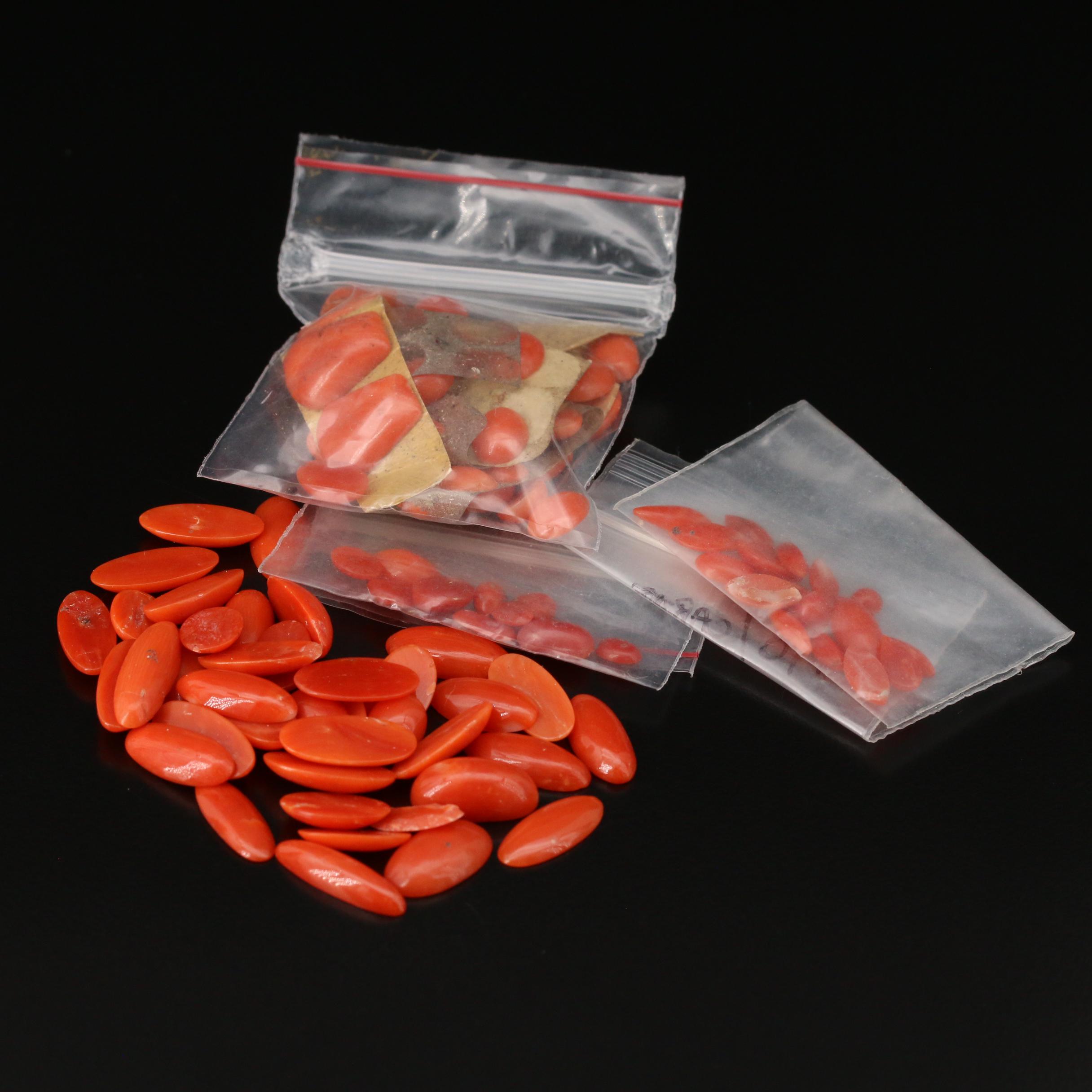 Loose Coral Cabochons