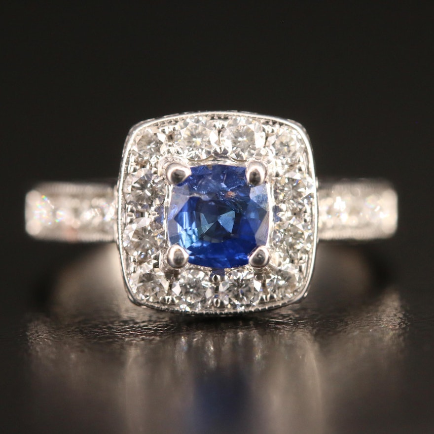 14K Sapphire and Diamond Ring