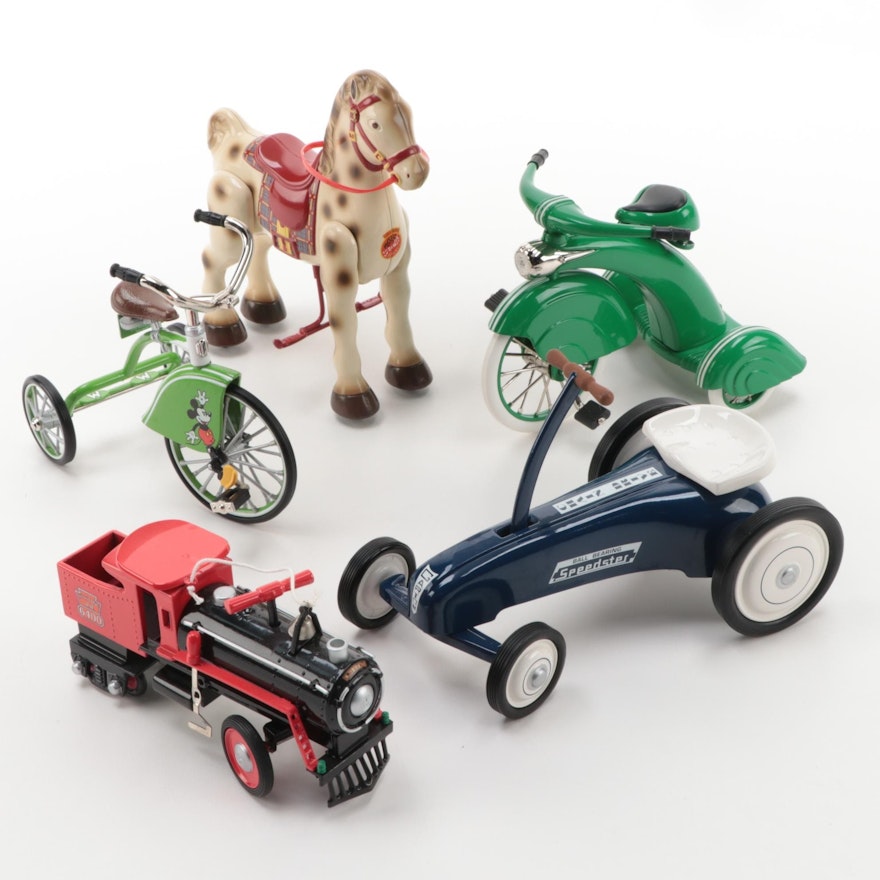 Hallmark "Kiddie Car Classics" Including "Mickey Mouse Velocipede", Late 20th C.