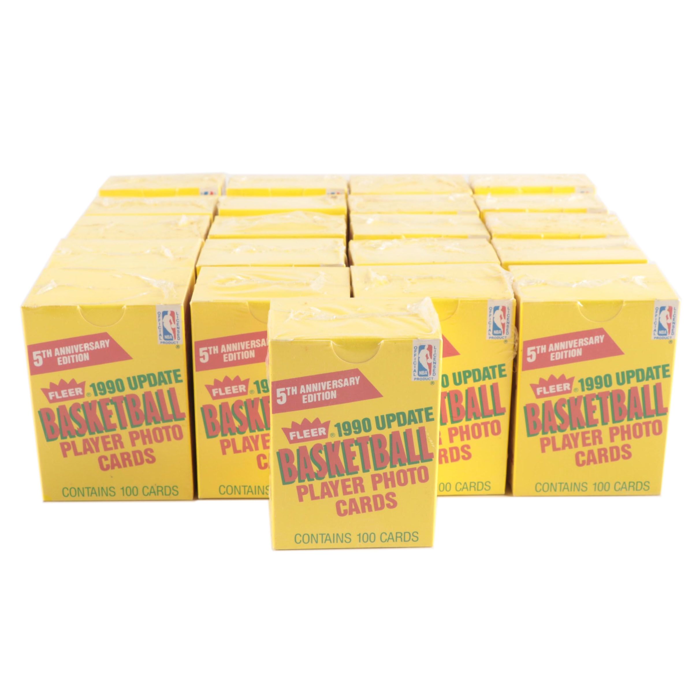 1990 Fleer Update "5th Anniversary Edition" Basketball Cards, 21 Sealed Sets