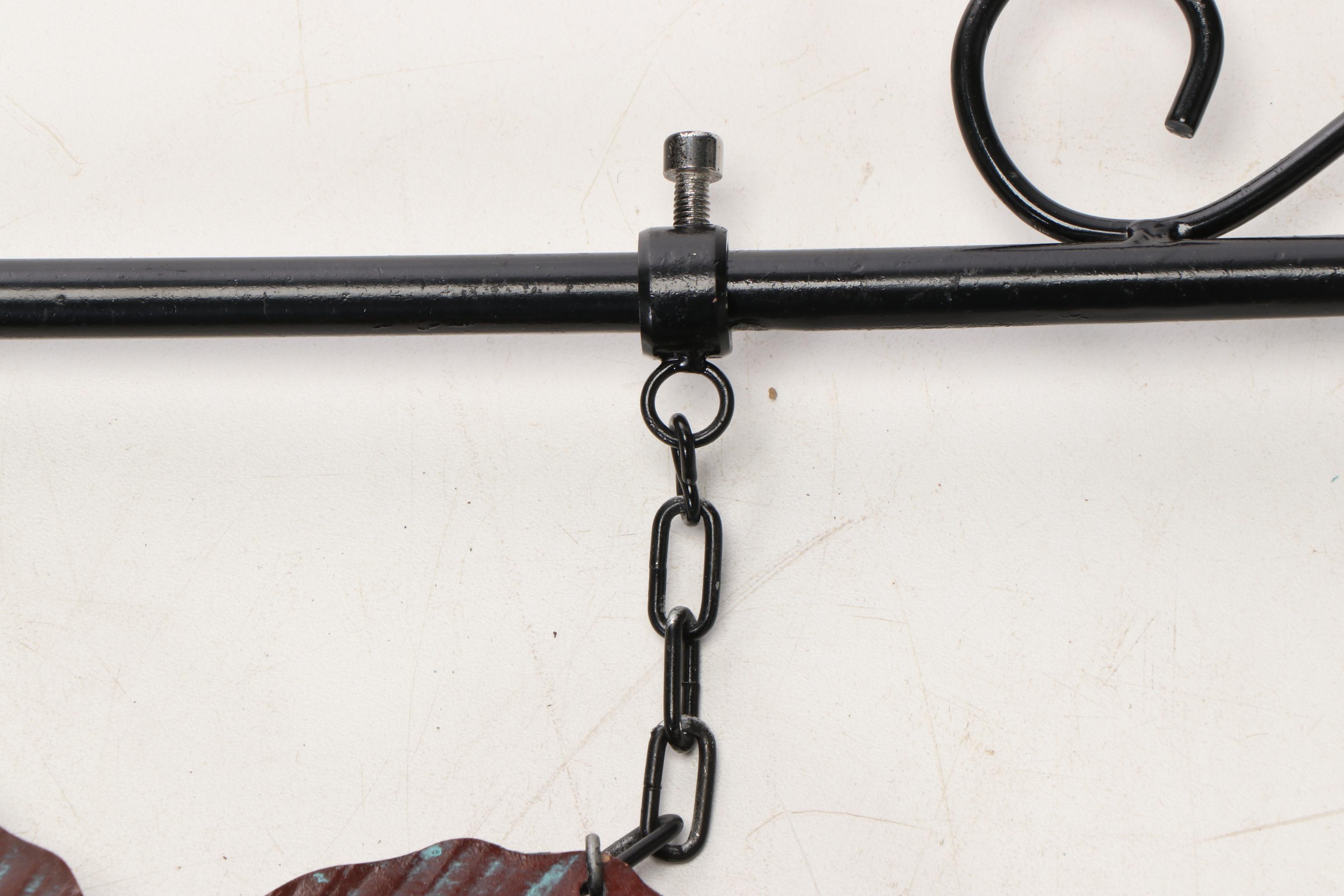 Verdigris-Patinated Copper Full-Body Fish Trade Sign with Metal Mounting Bracket