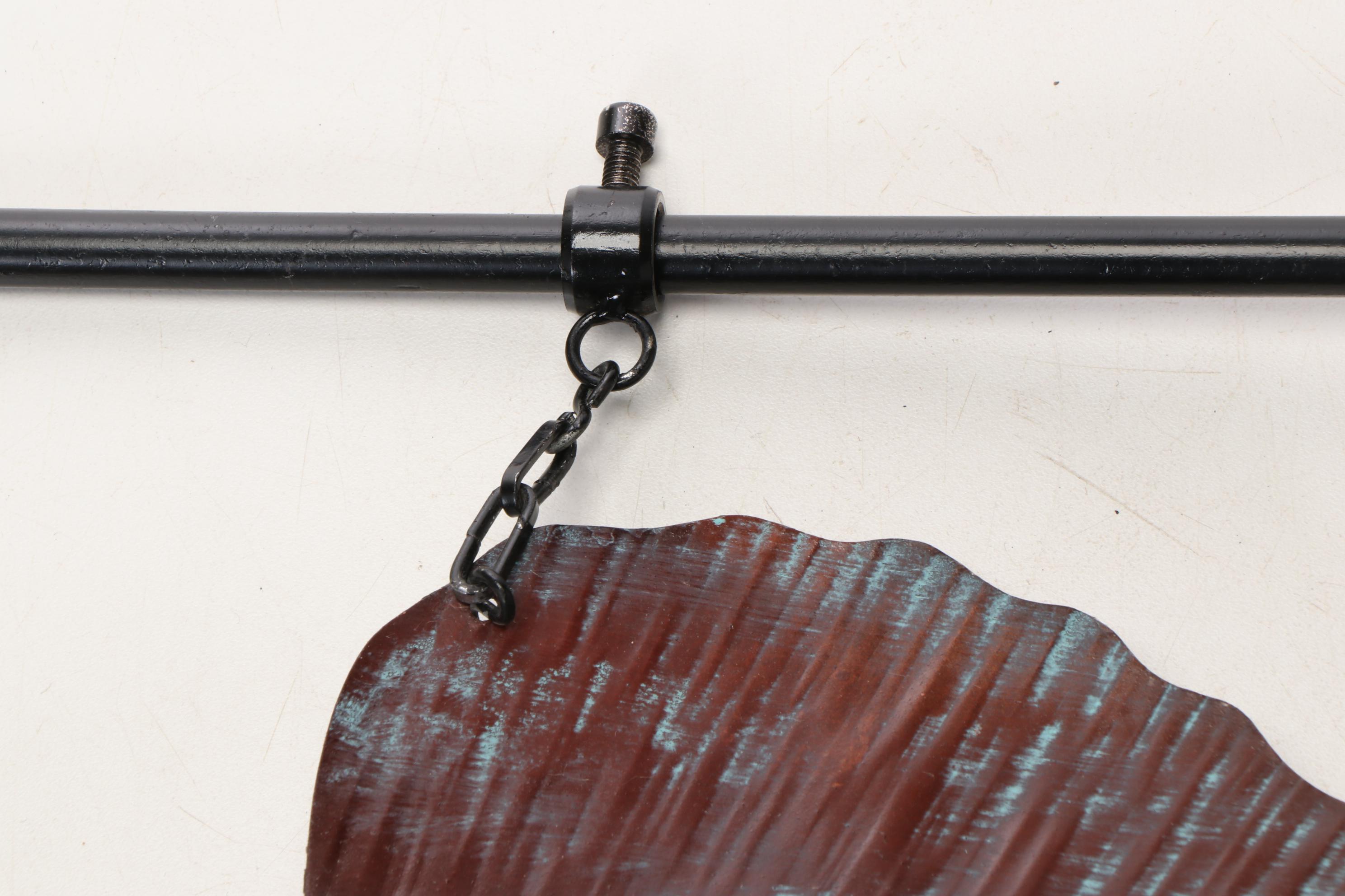 Verdigris-Patinated Copper Full-Body Fish Trade Sign with Metal Mounting Bracket