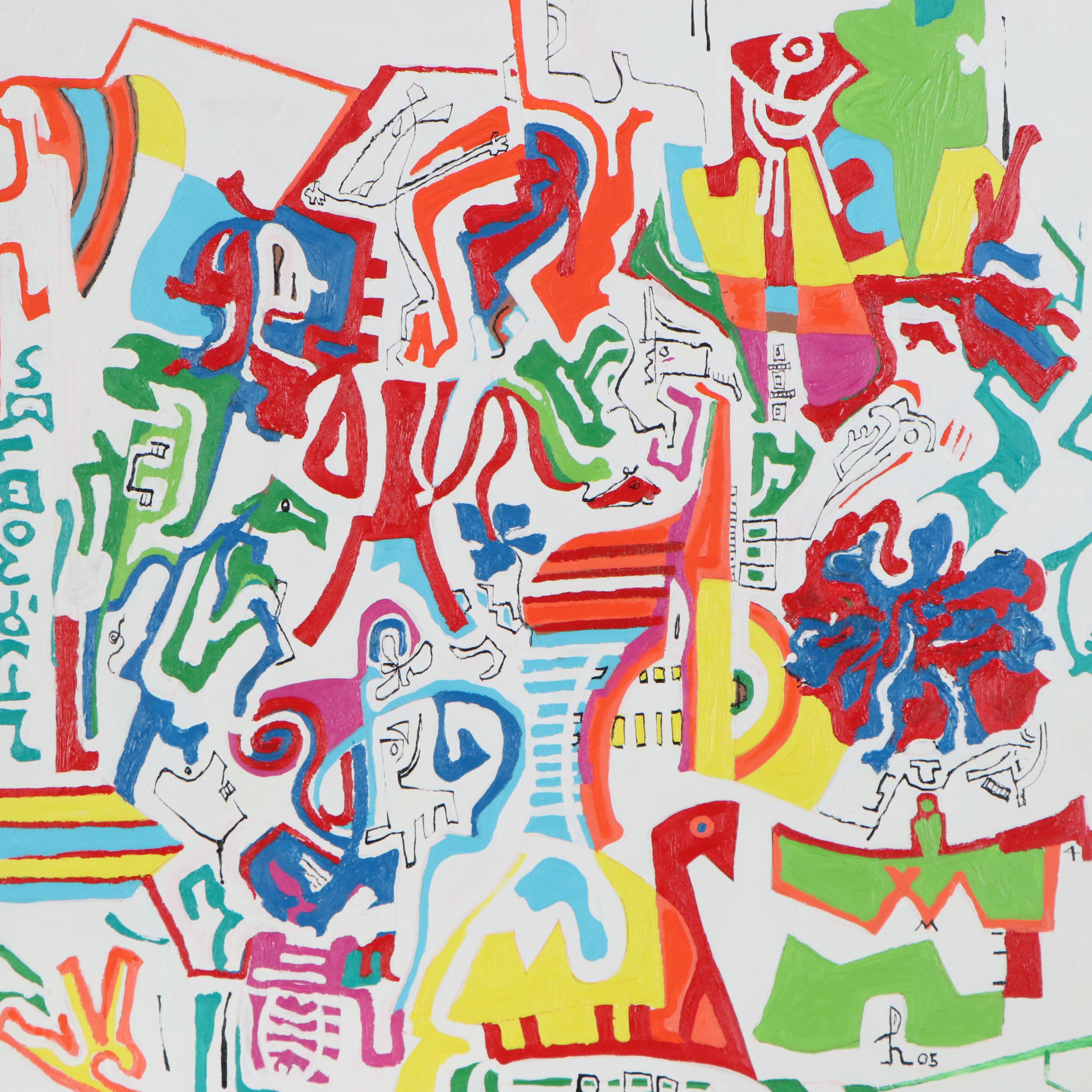 Phyllis Trager Hyman Acrylic Painting "Maze"