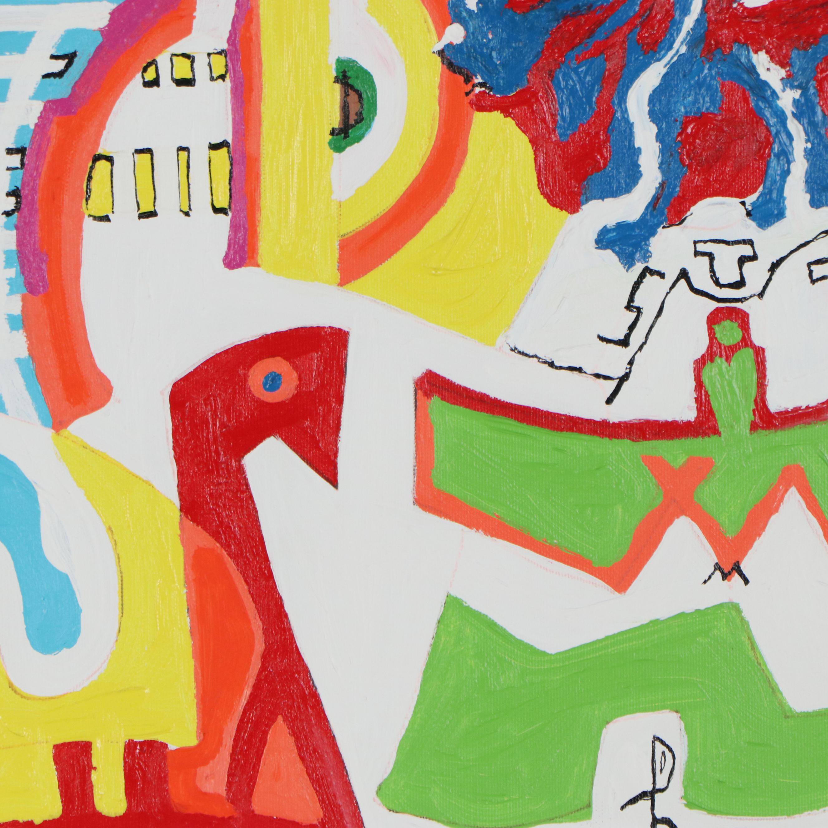 Phyllis Trager Hyman Acrylic Painting "Maze"