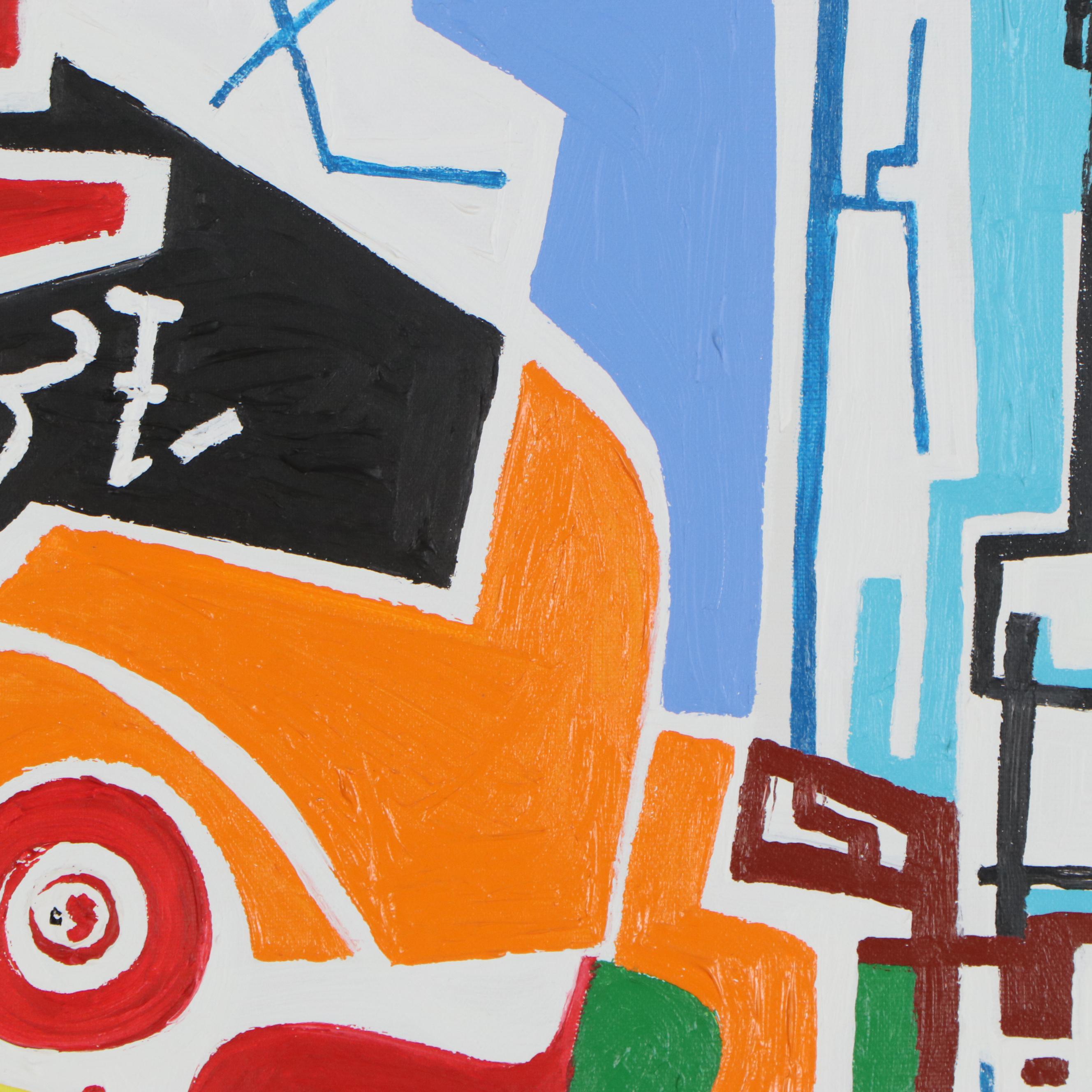 Phyllis Trager Hyman Acrylic Painting "Figures Outdoors"