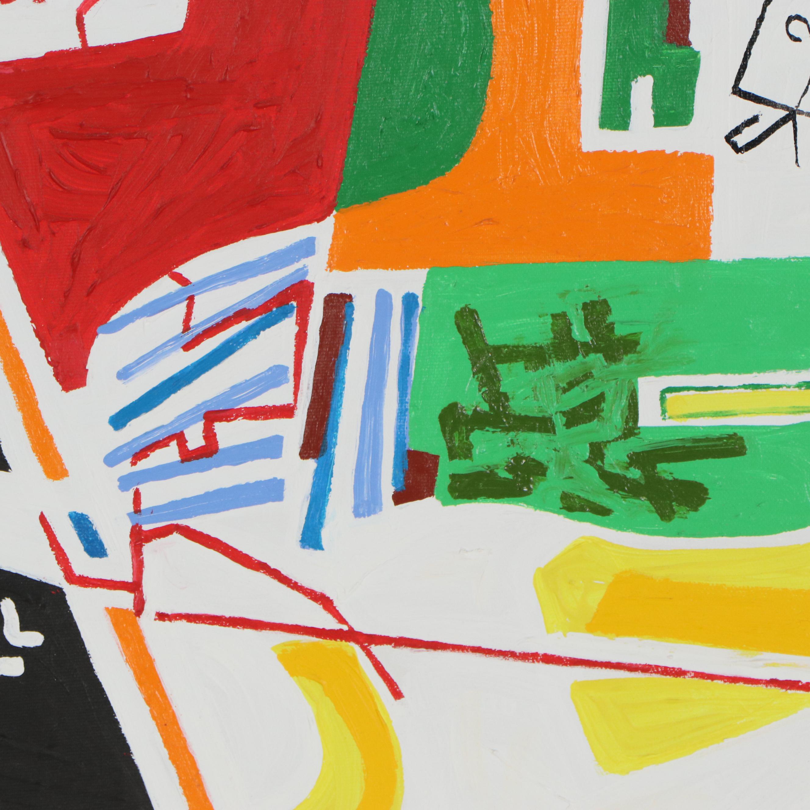 Phyllis Trager Hyman Acrylic Painting "Figures Outdoors"