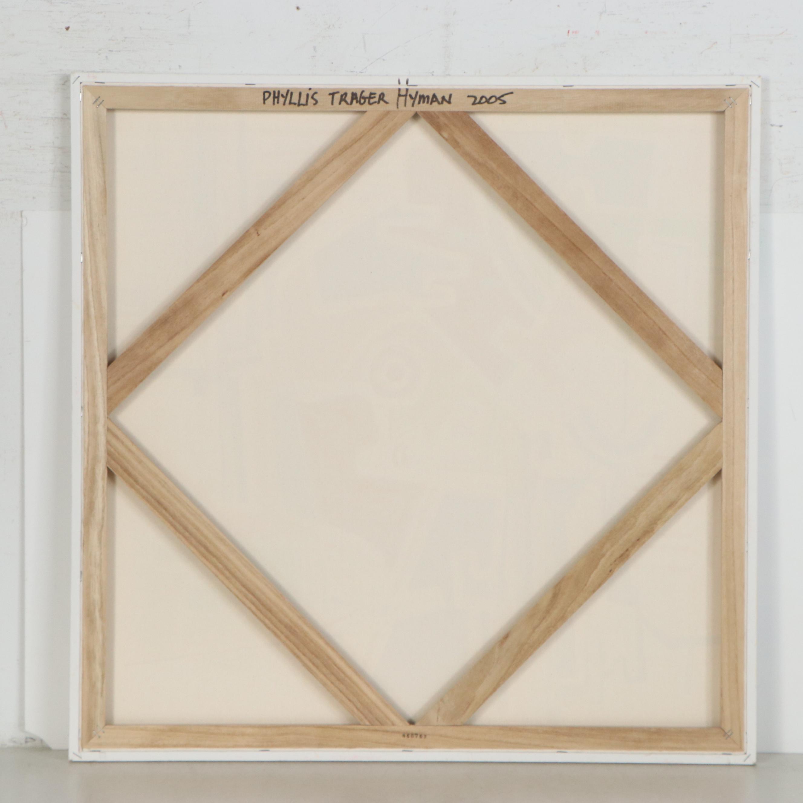 Phyllis Trager Hyman Acrylic Painting "Figures Outdoors"