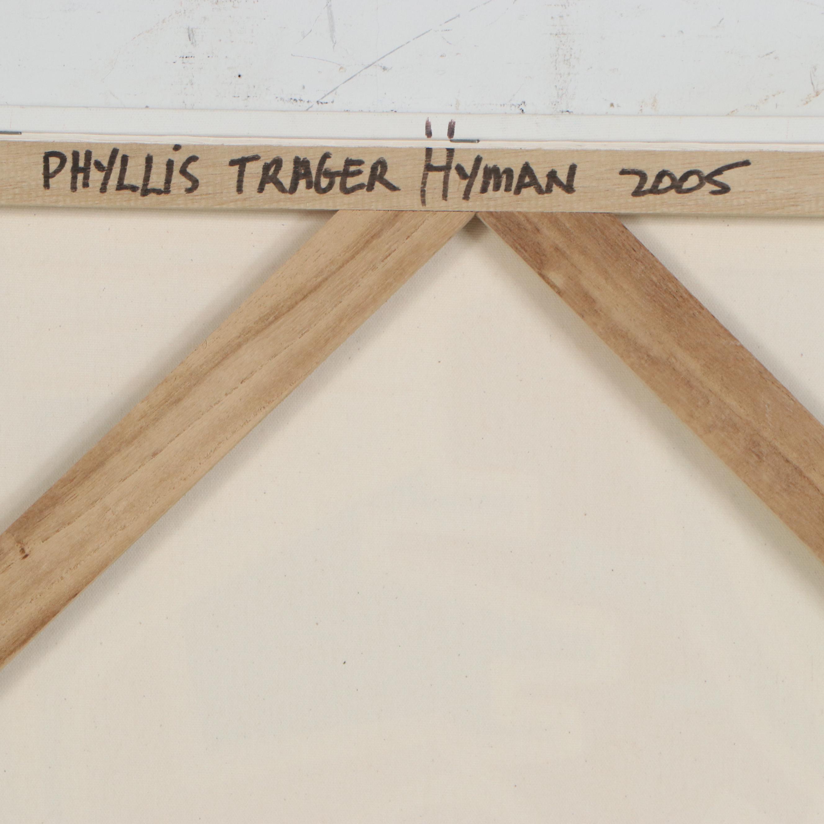 Phyllis Trager Hyman Acrylic Painting "Figures Outdoors"