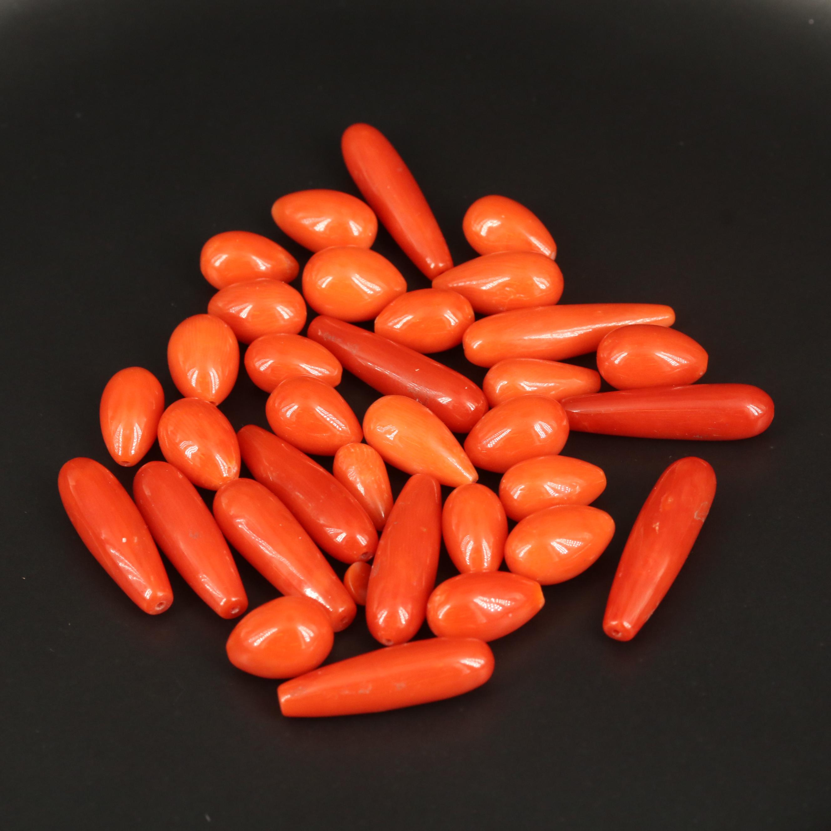 Loose Coral Cabochons and Beads