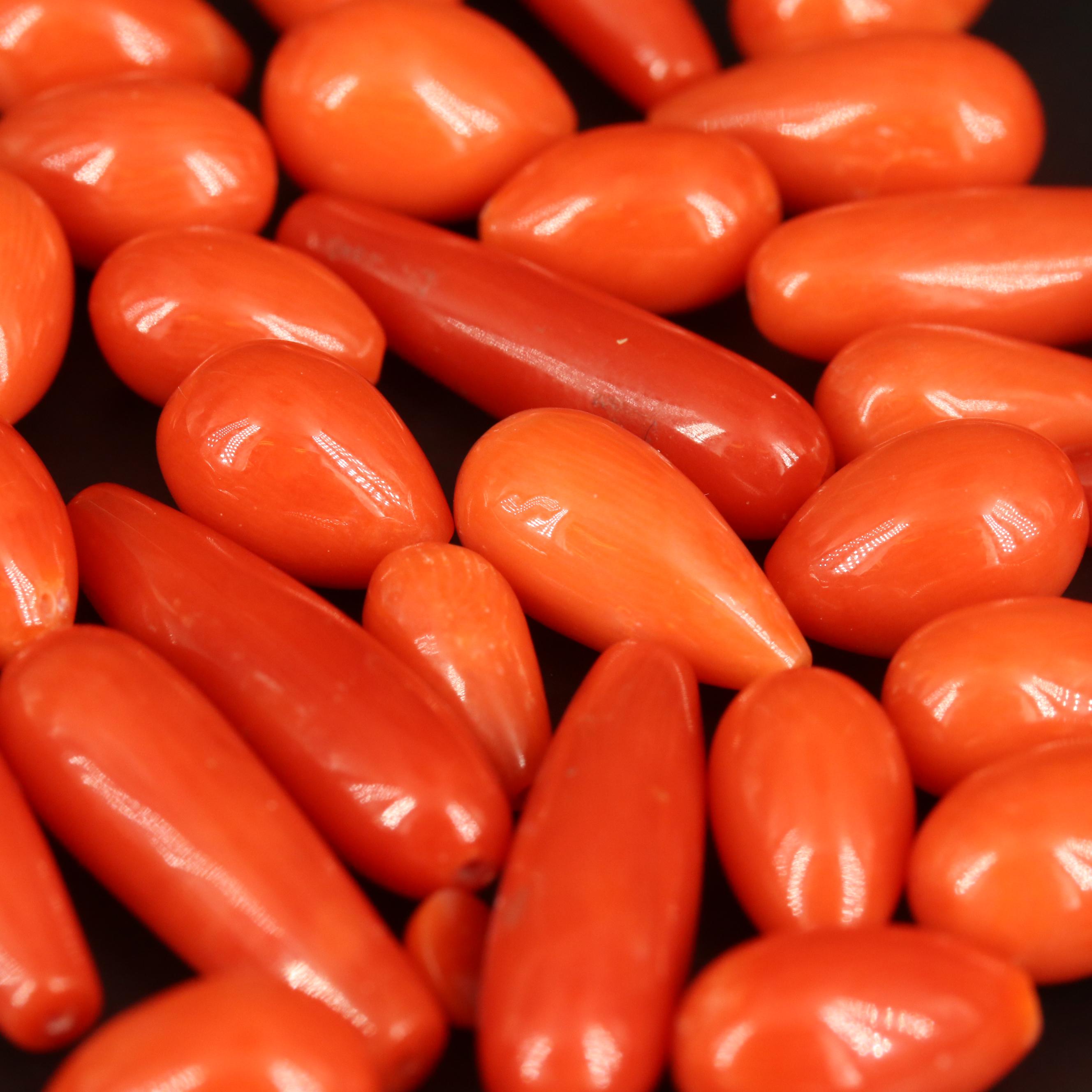 Loose Coral Cabochons and Beads