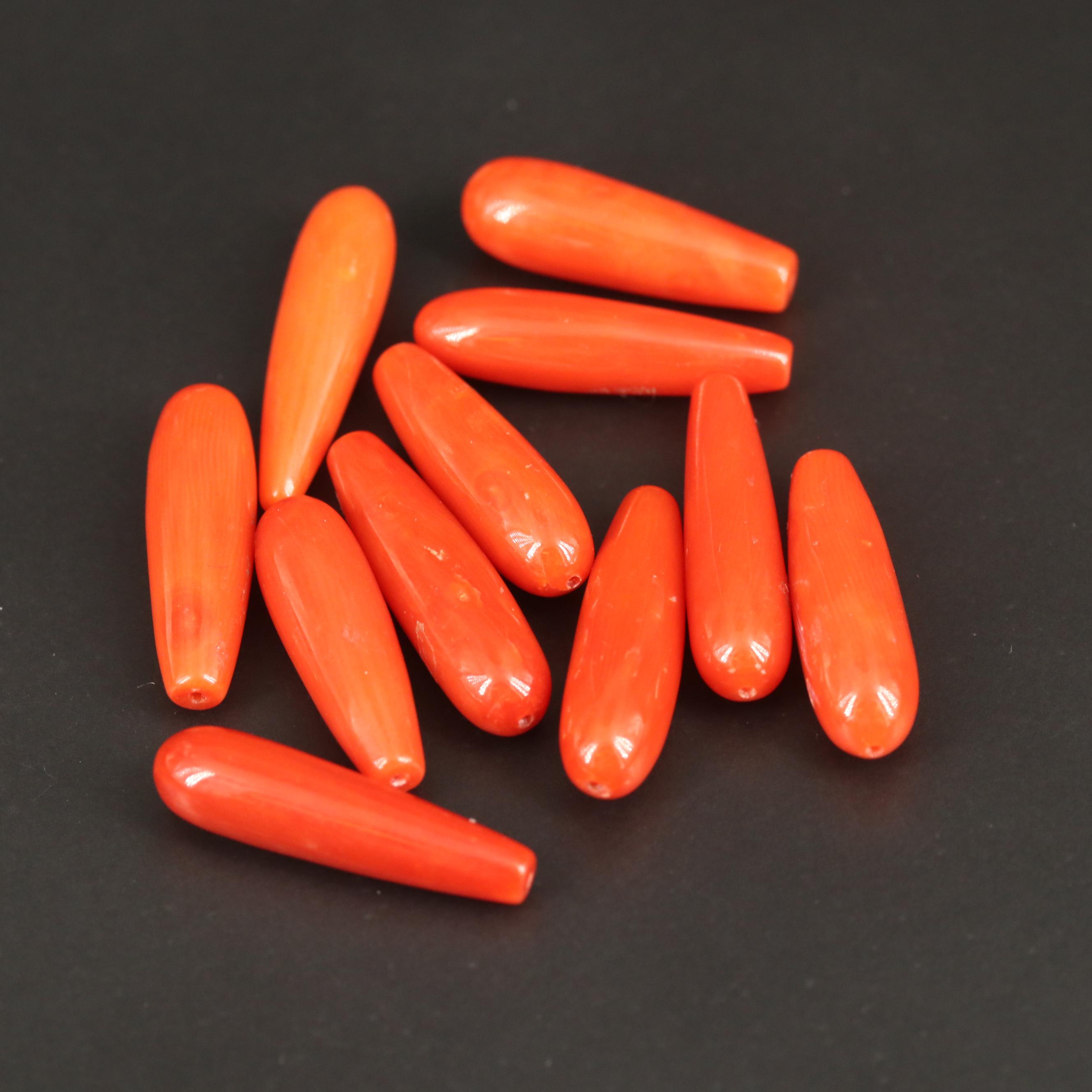 Loose Coral Cabochons and Beads