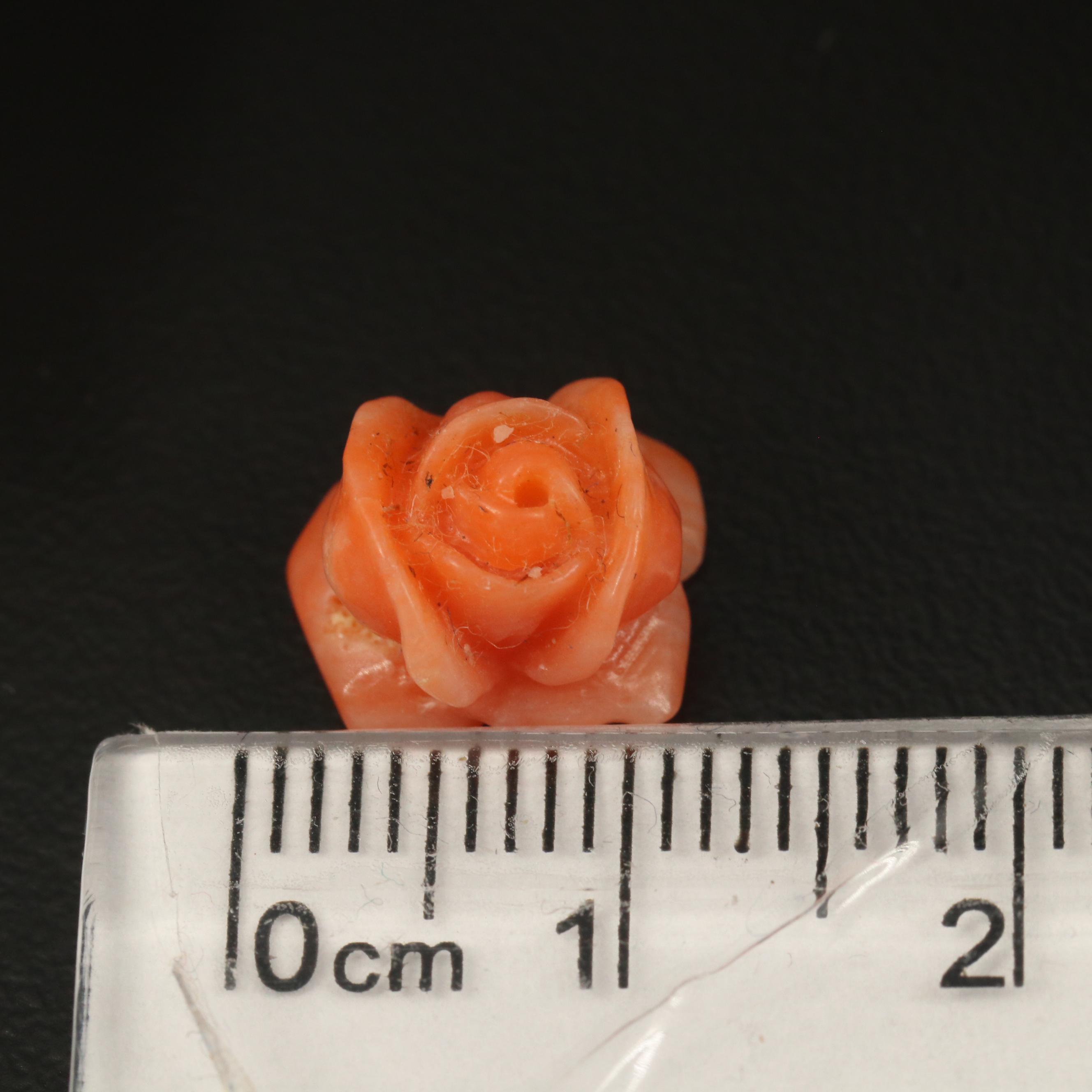 Loose Carved Coral Blossom Beads