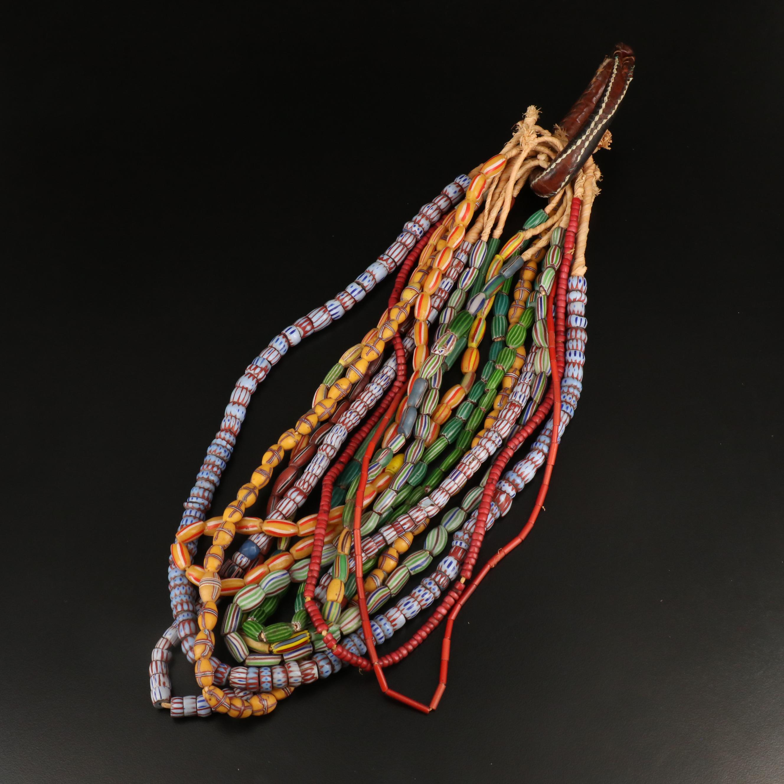 Antique and Vintage Trade Bead Including Chevron, French Cross and Melon