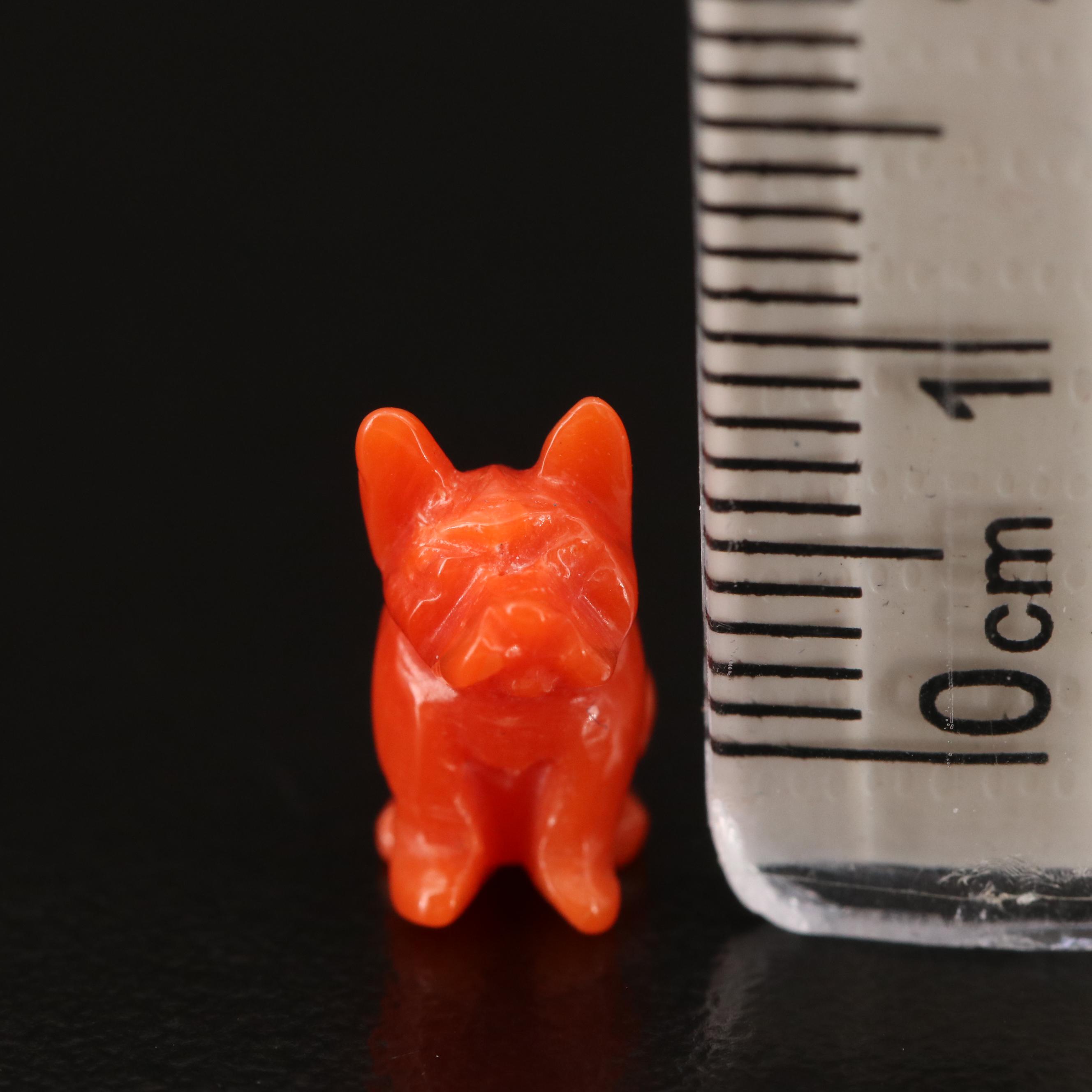 Loose Carved Coral Dog Beads