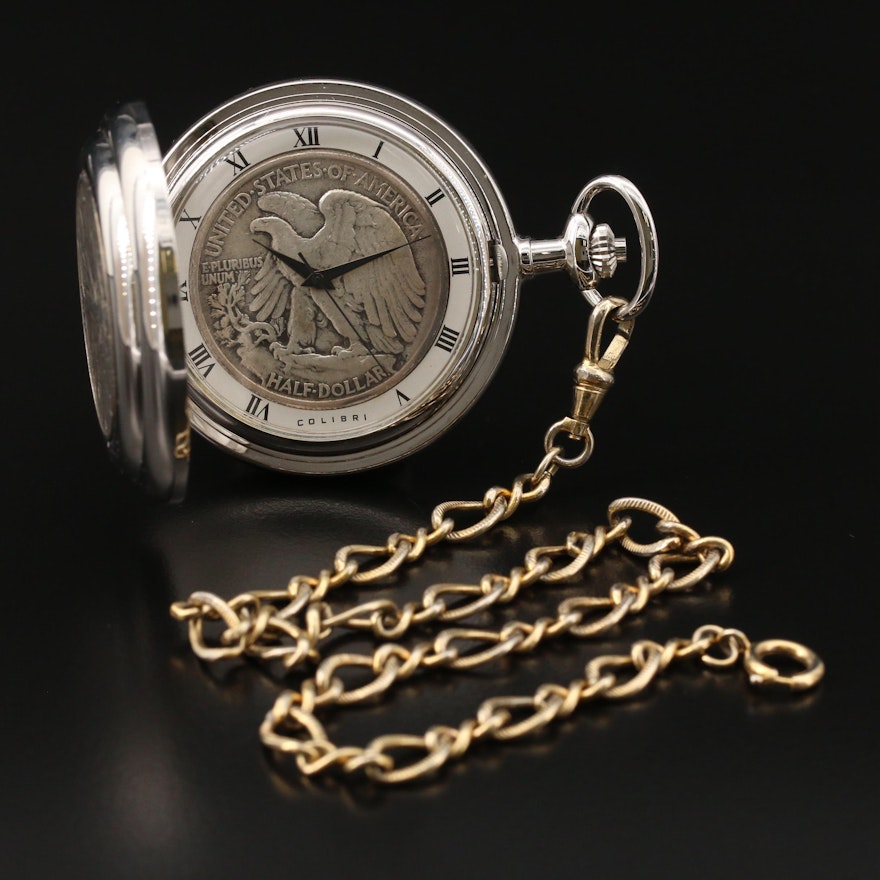 Colibri Coin Cover  and Dial Pocket Watch